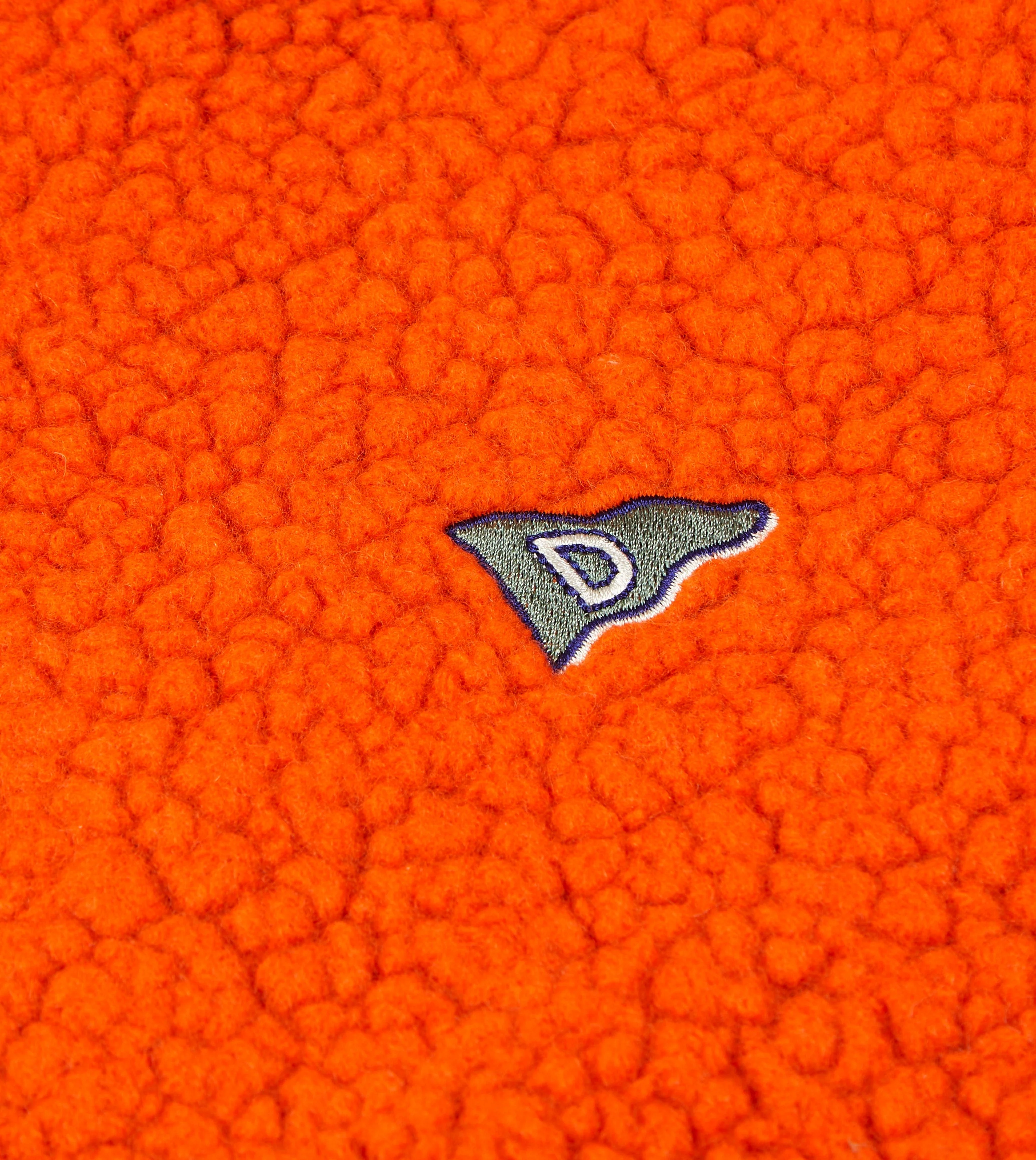 Orange Boucle Wool Zip Fleece Jacket - Image 5