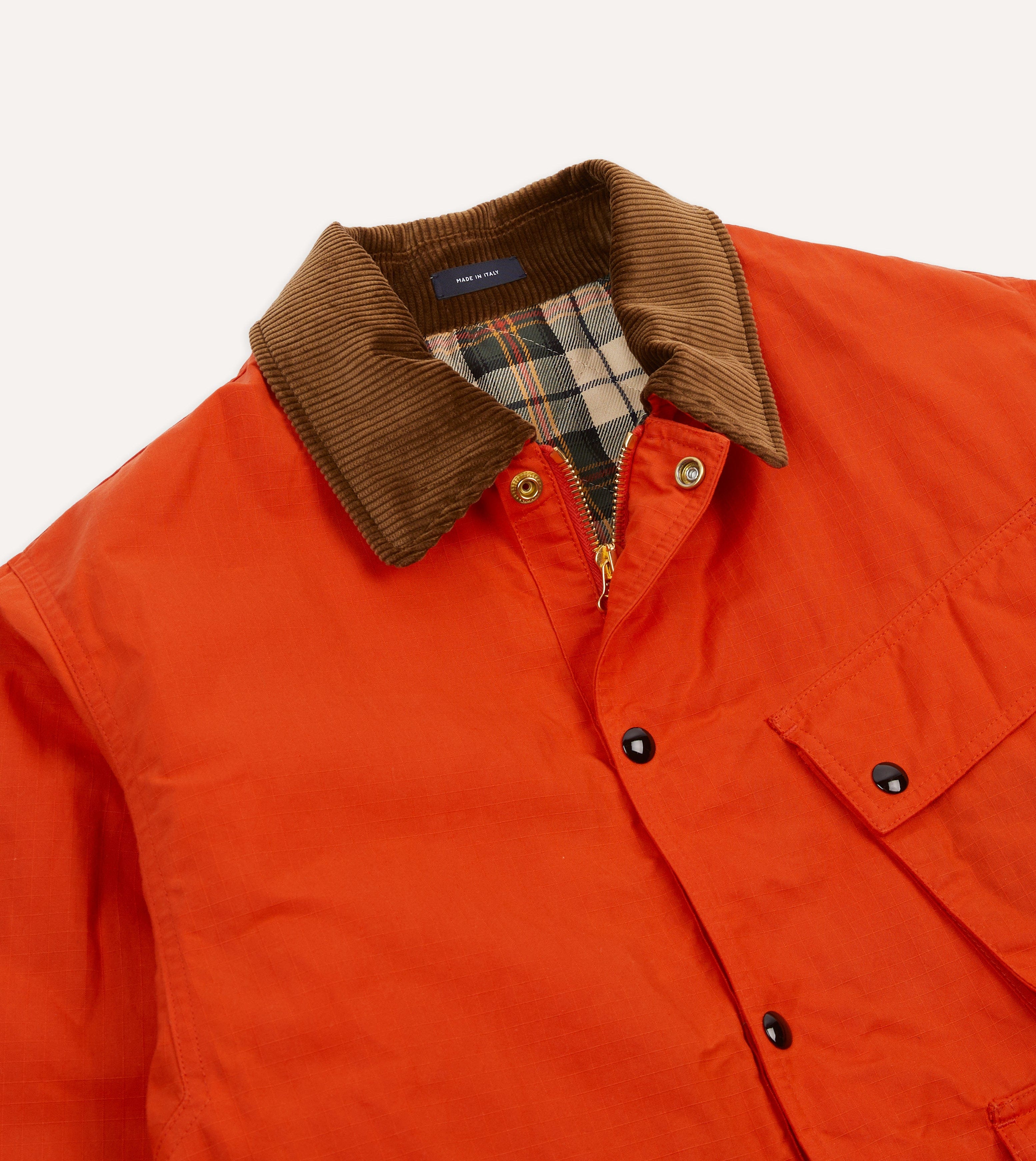 Orange Waxed Ripstop Cotton Wader Jacket - Image 3