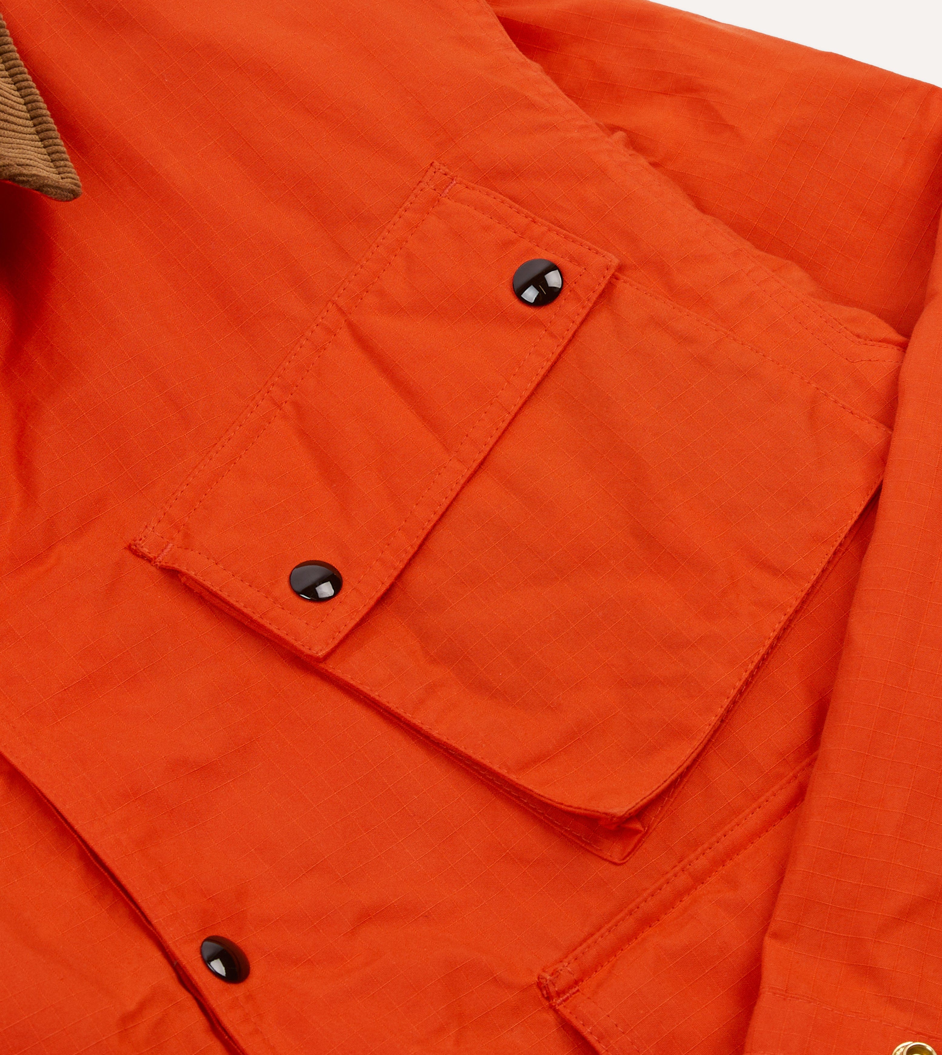Orange Waxed Ripstop Cotton Wader Jacket - Image 4