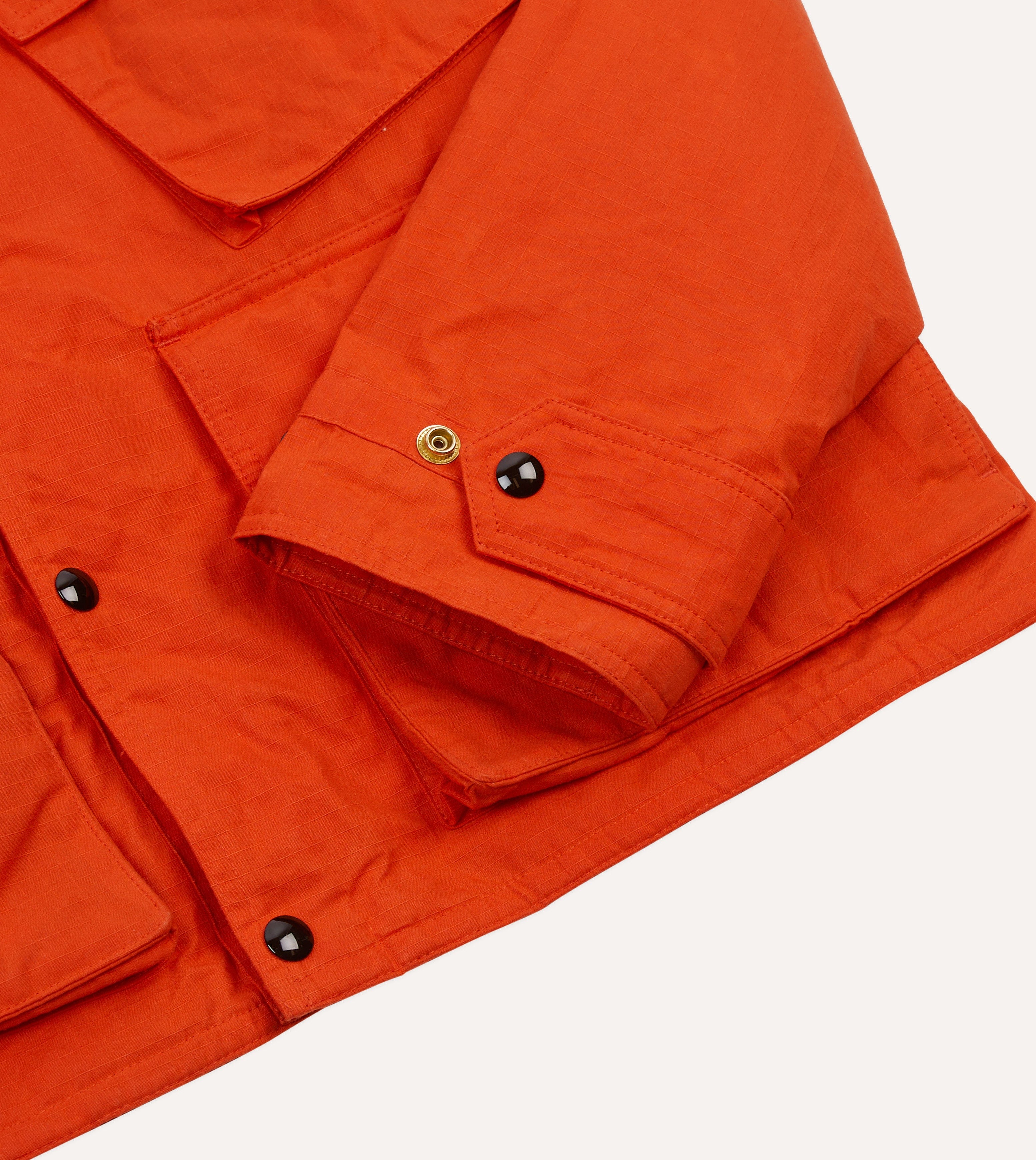 Orange Waxed Ripstop Cotton Wader Jacket - Image 5