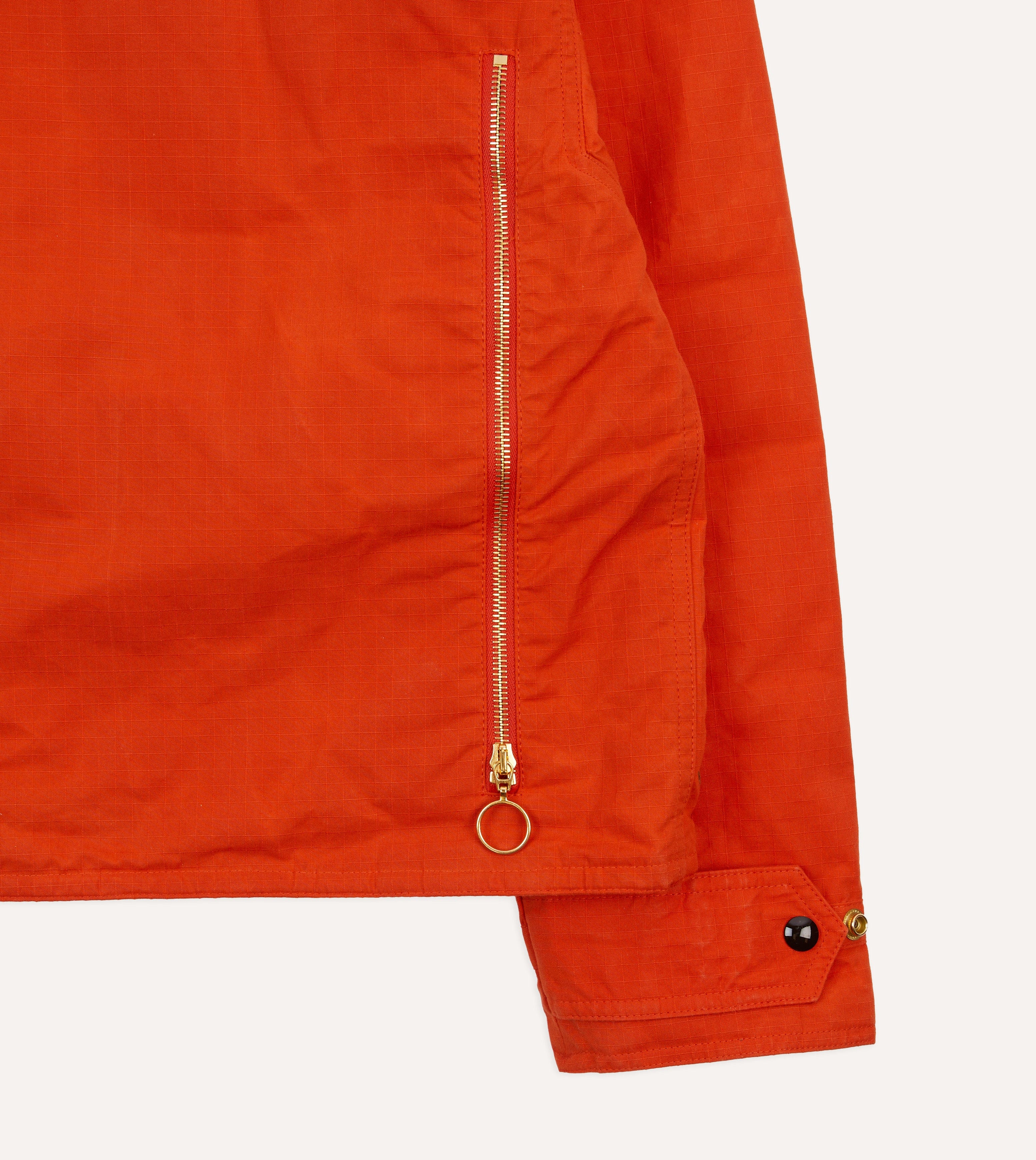 Orange Waxed Ripstop Cotton Wader Jacket - Image 7