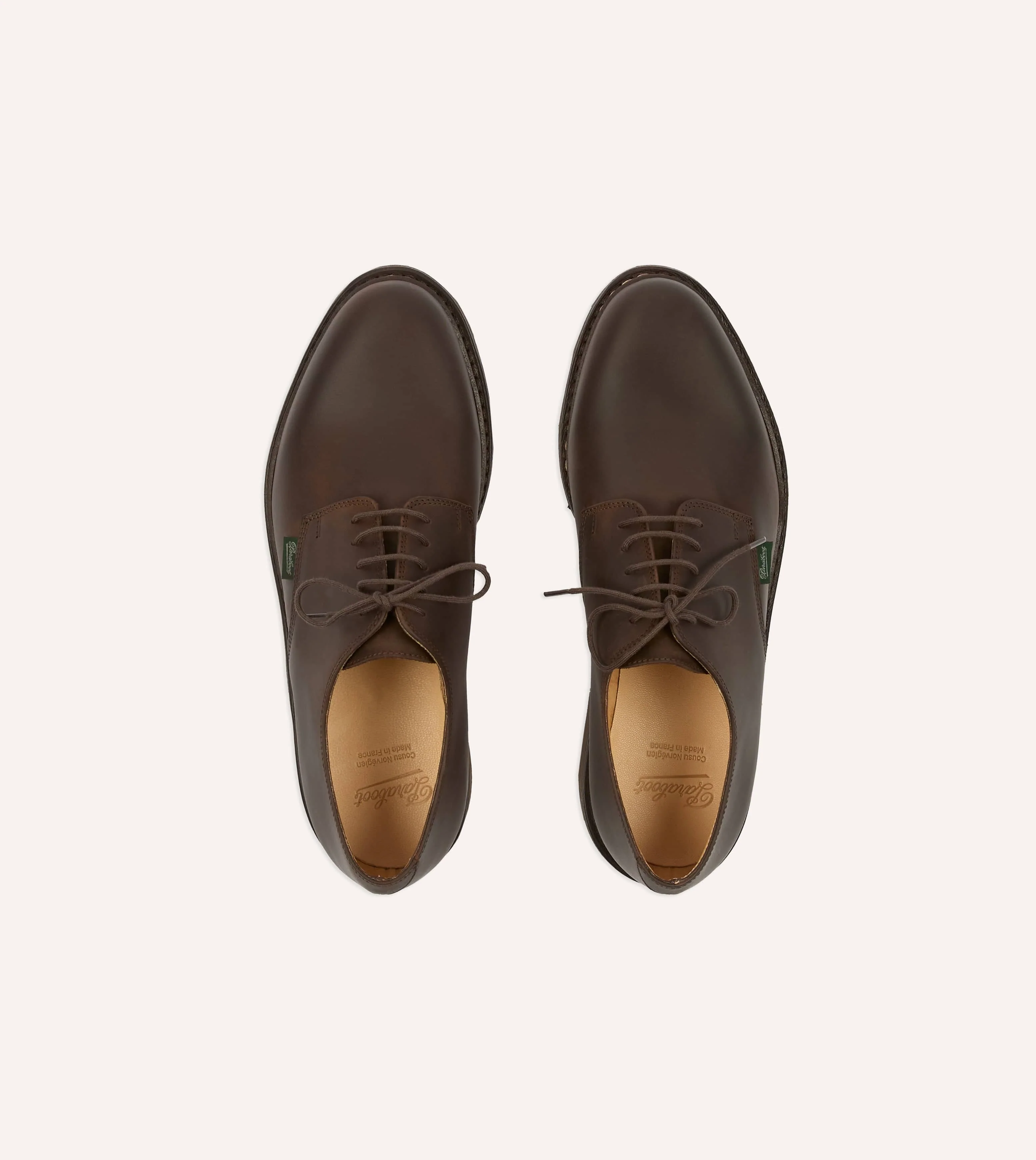 Paraboot Arles Marron Nubuck Leather Derby Shoe - Image 4
