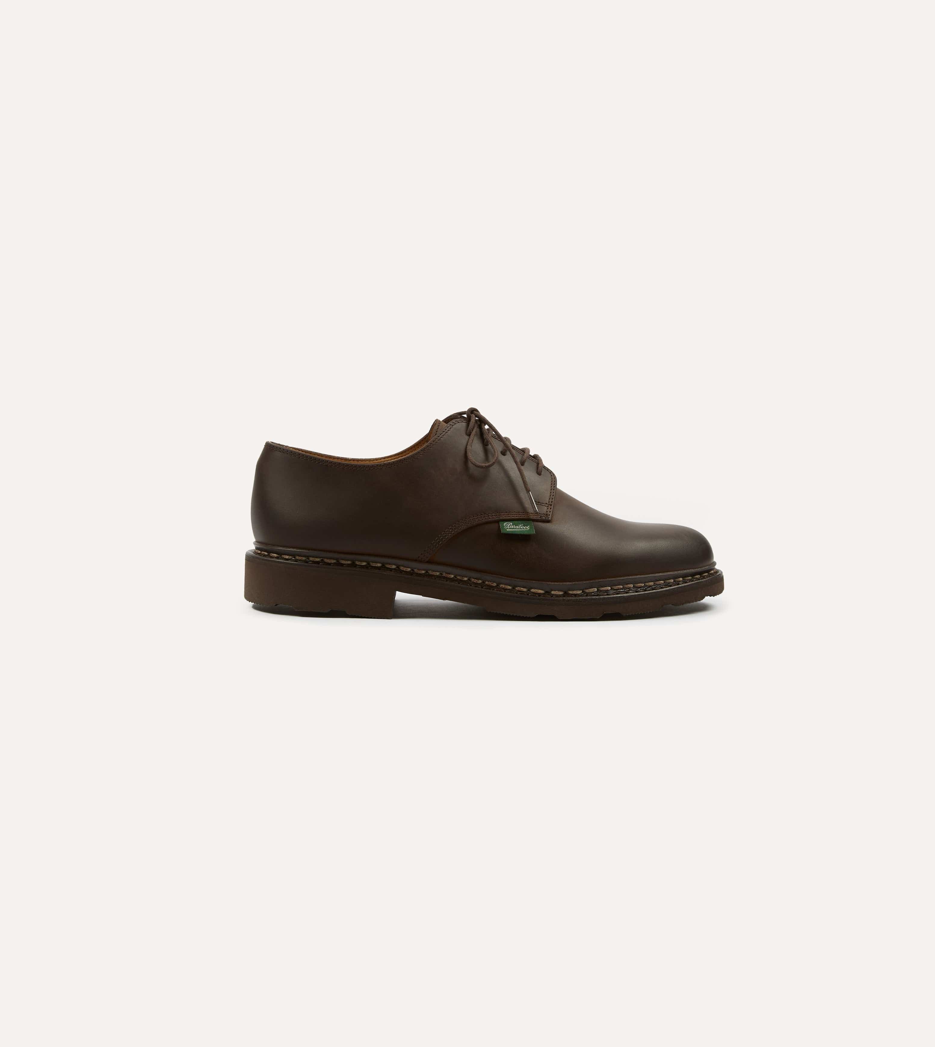 Paraboot Arles Marron Nubuck Leather Derby Shoe - Image 6