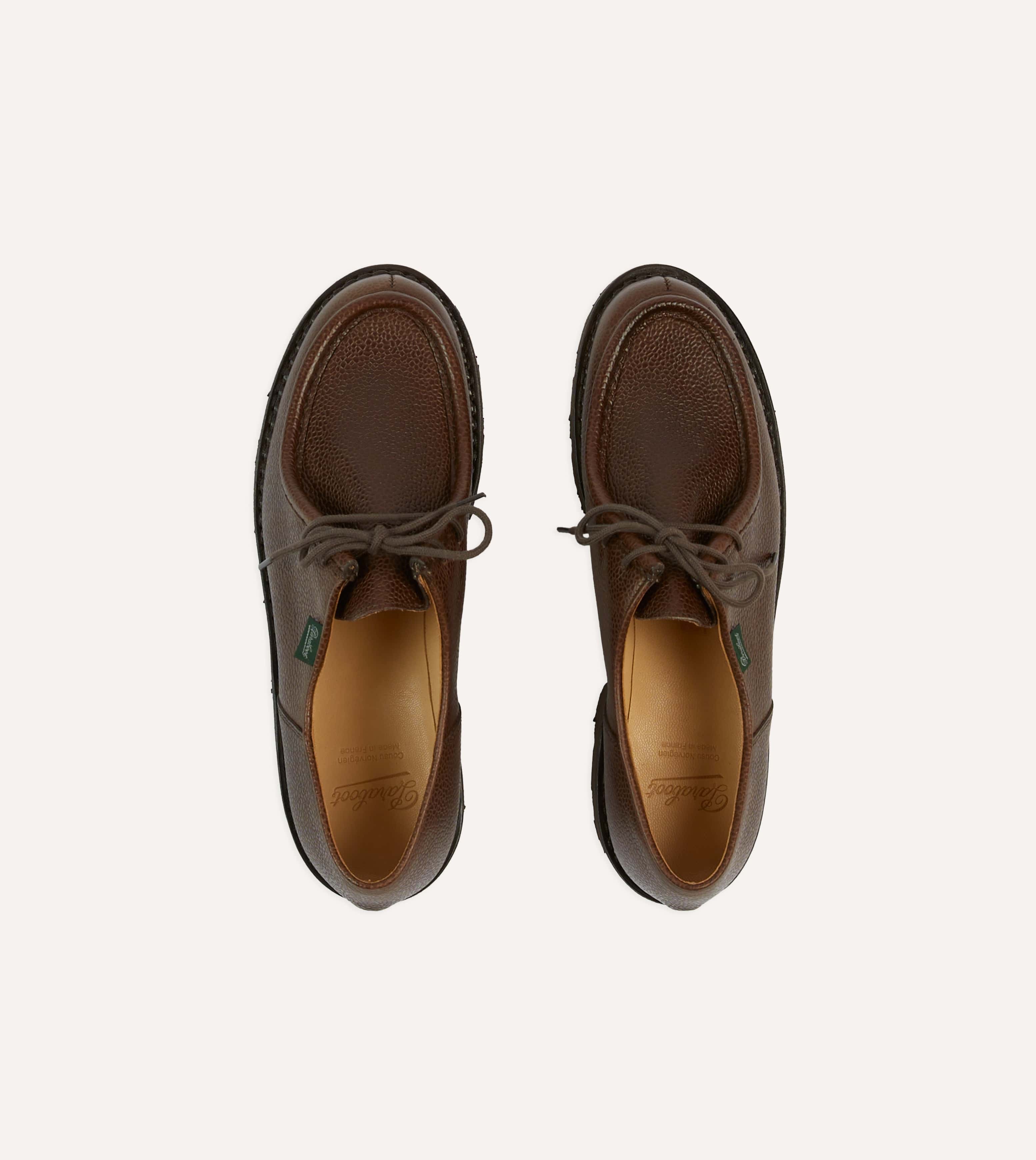 Paraboot Michael Brown Pebble Grain Leather Derby Shoe - Image 4