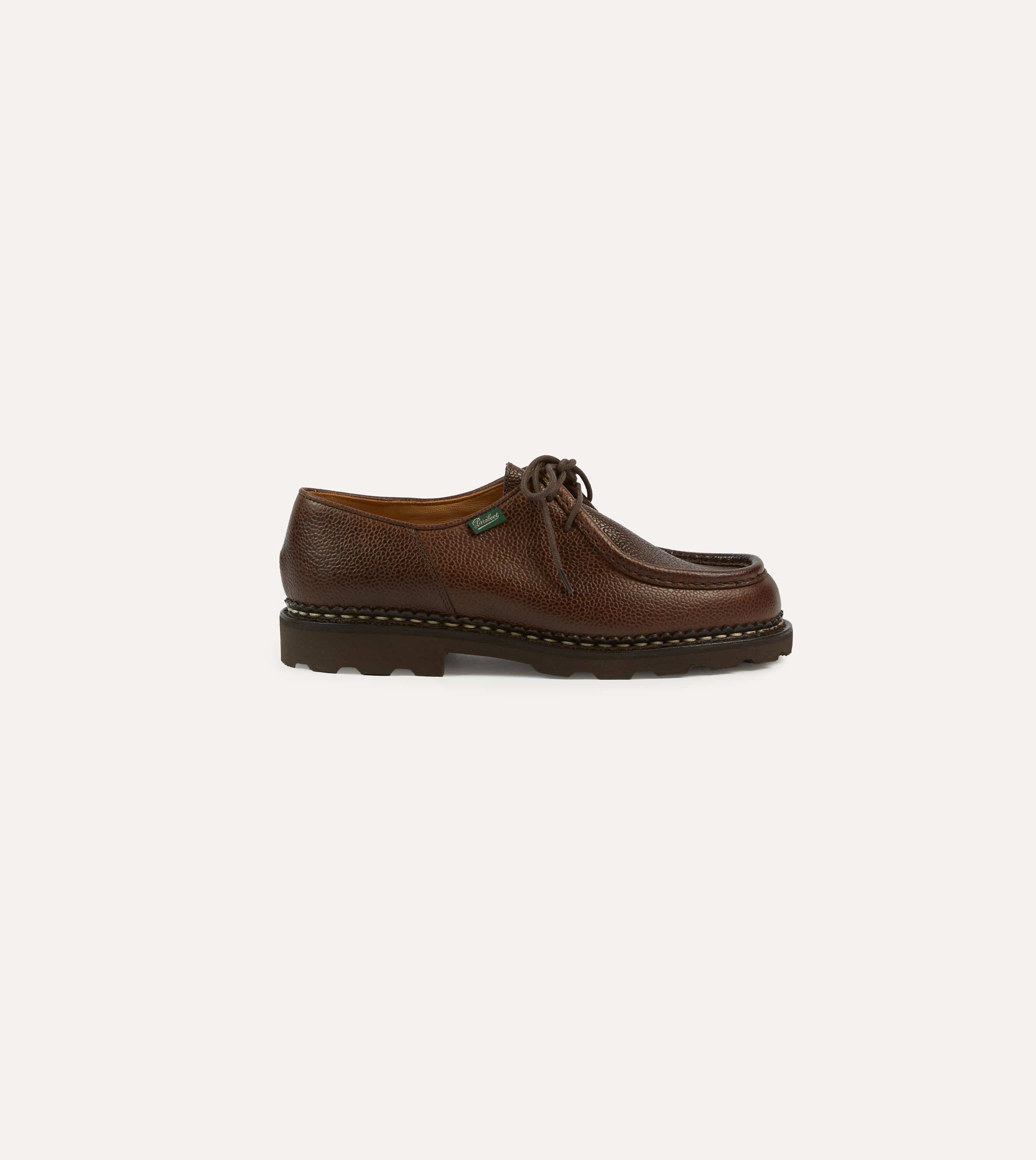 Paraboot Michael Brown Pebble Grain Leather Derby Shoe - Image 6