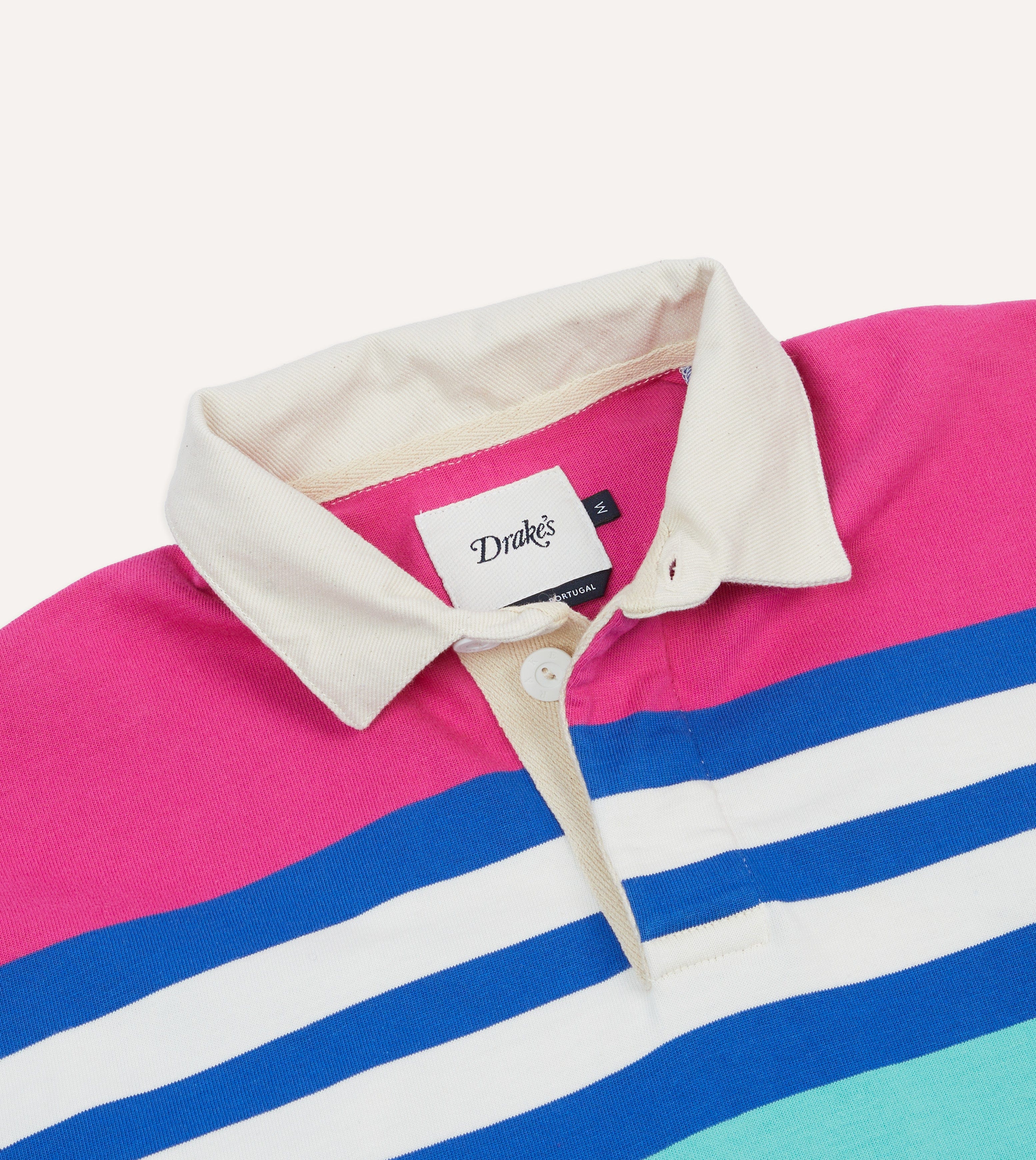 Pink, Green and Blue Stripe Cotton Rugby Shirt - Image 3