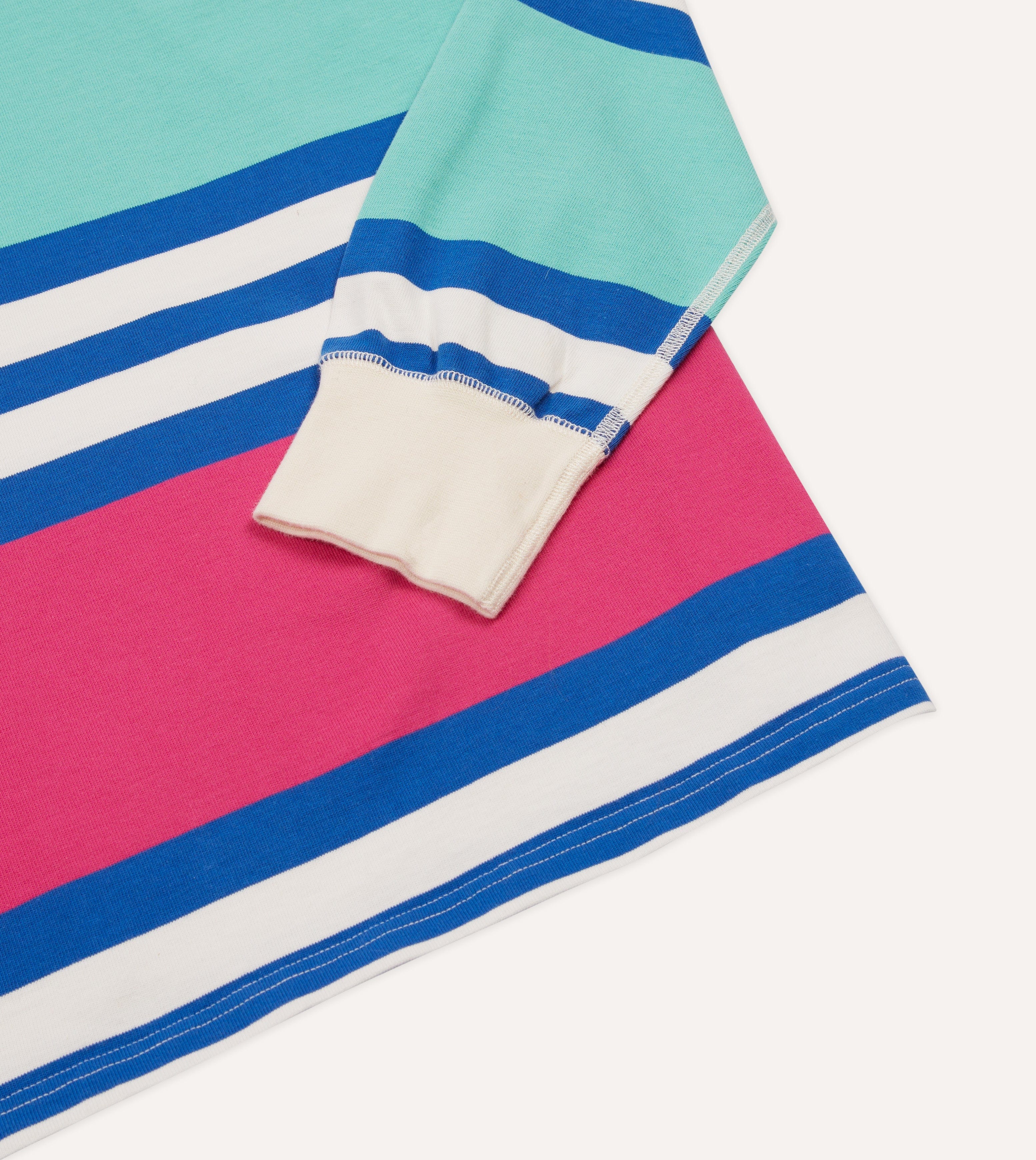Pink, Green and Blue Stripe Cotton Rugby Shirt - Image 5