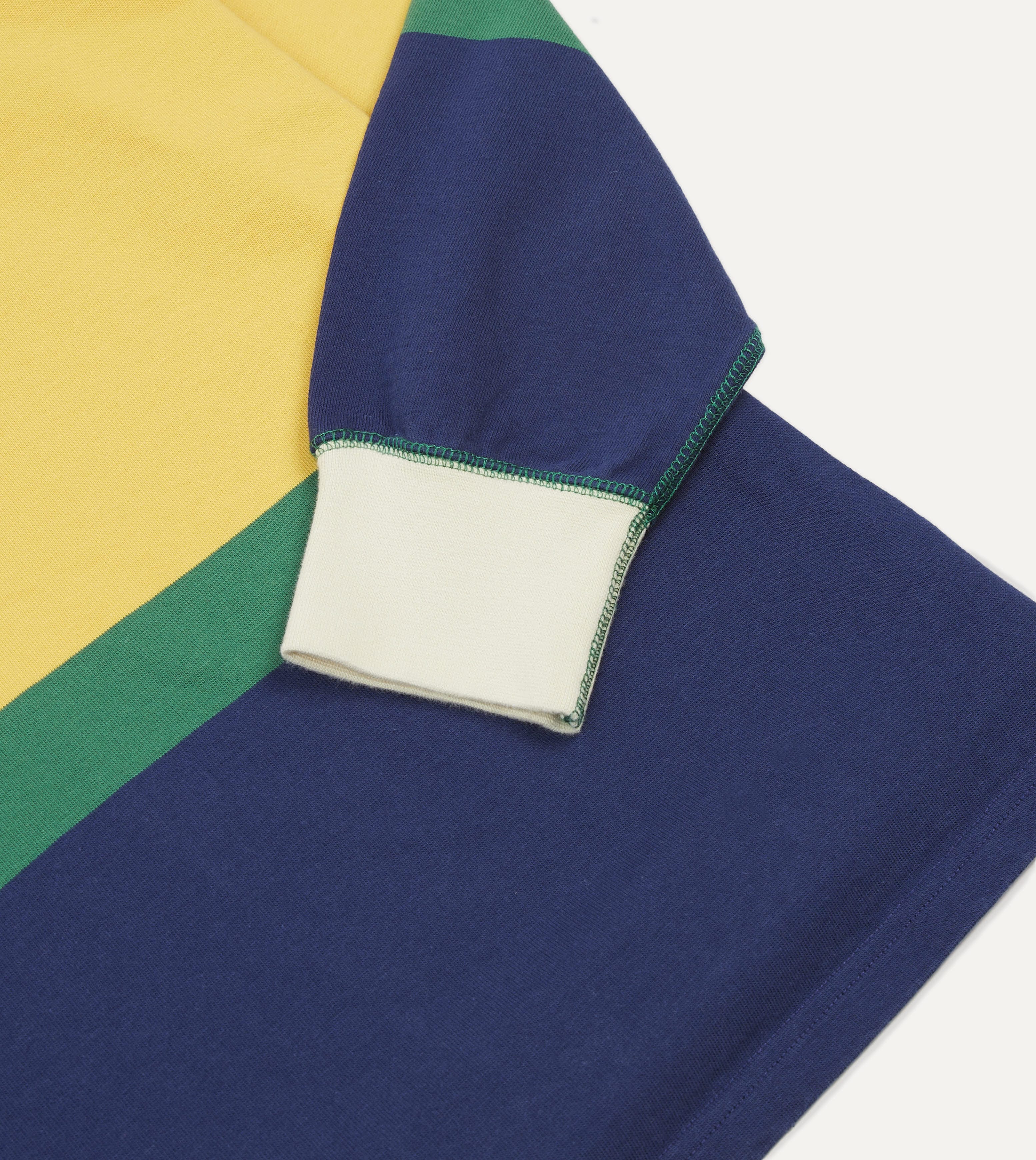 Pink, Green, Yellow and Navy Multi Stripe Cotton Rugby Shirt - Image 5
