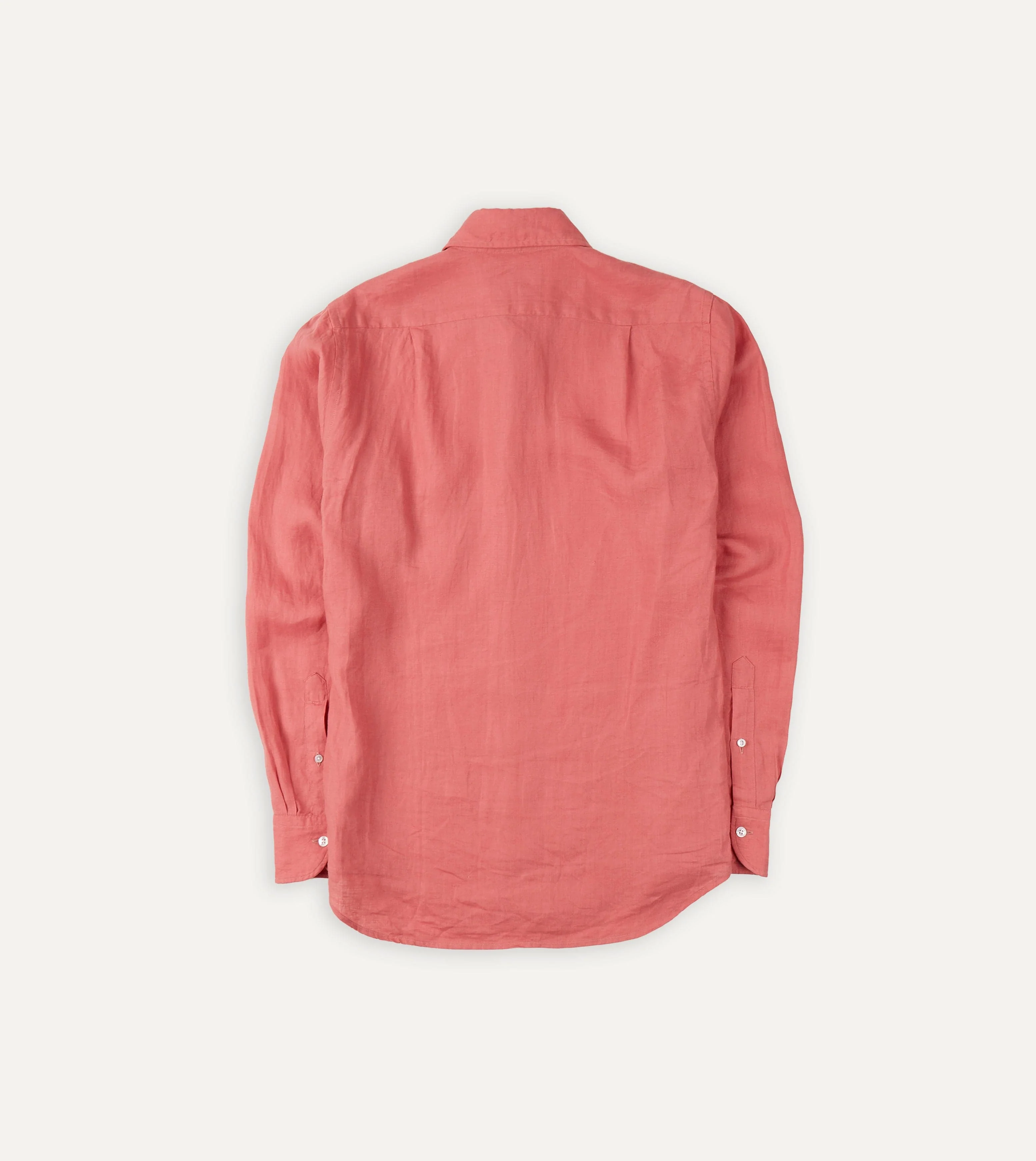 Pink Linen Spread Collar Shirt - Image 3