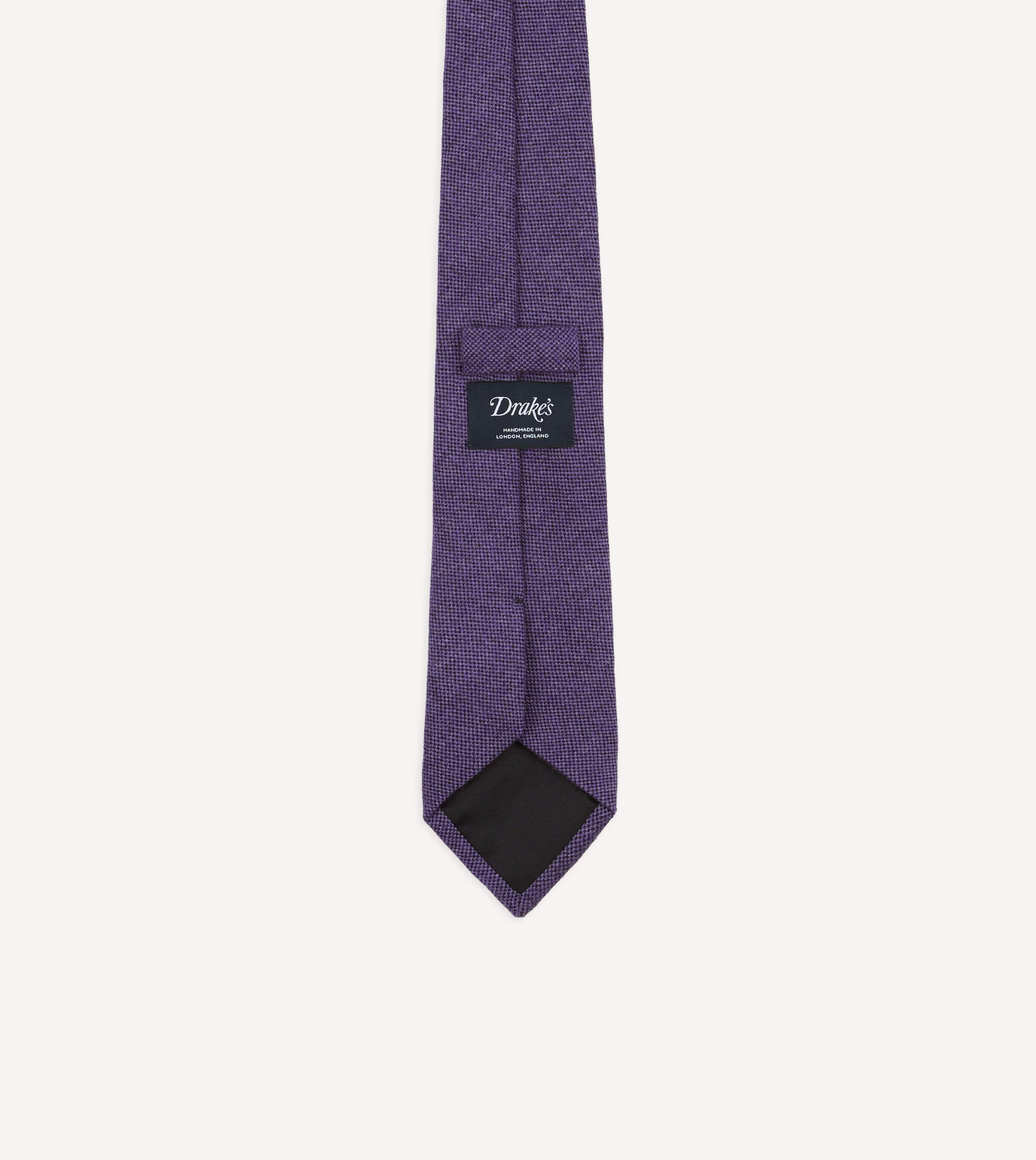 Purple Pure Cashmere Solid Tipped Tie - Image 4