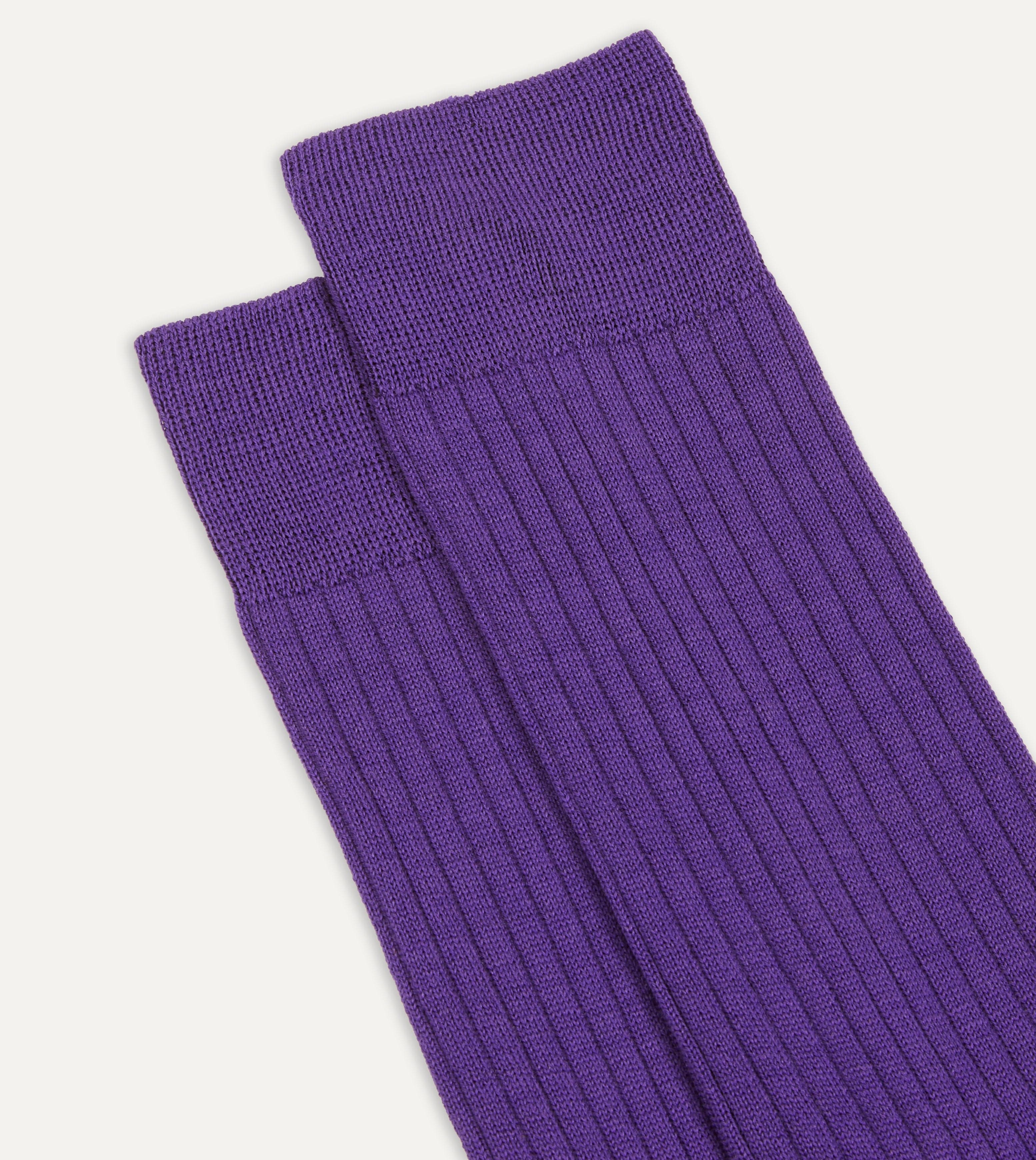 Purple Wool Mid-Calf Socks - Image 3