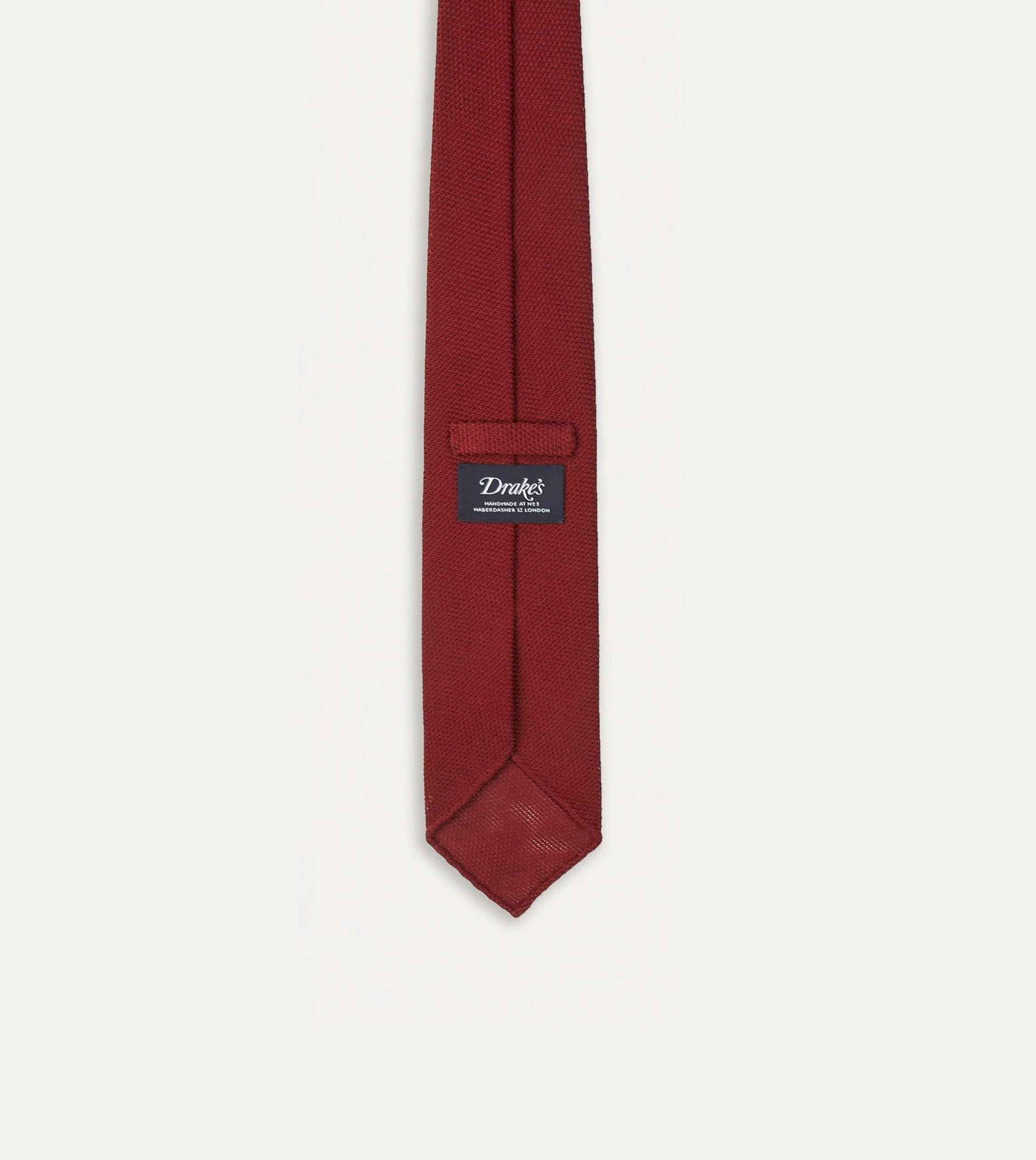 Red Fine Woven Grenadine Silk Hand Rolled Tie - Image 5