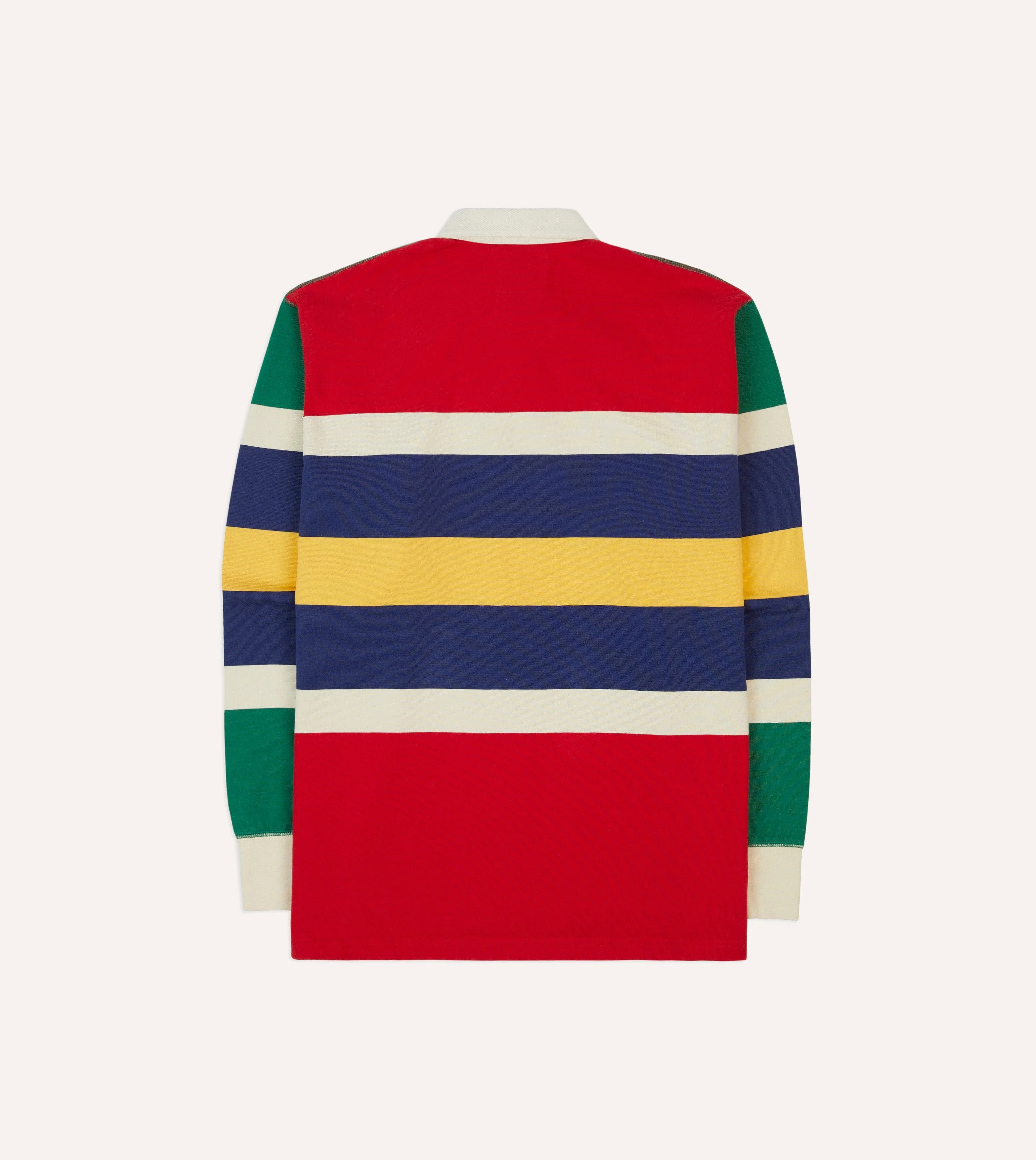 Red, Yellow and Navy Multi Stripe Cotton Rugby Shirt - Image 6