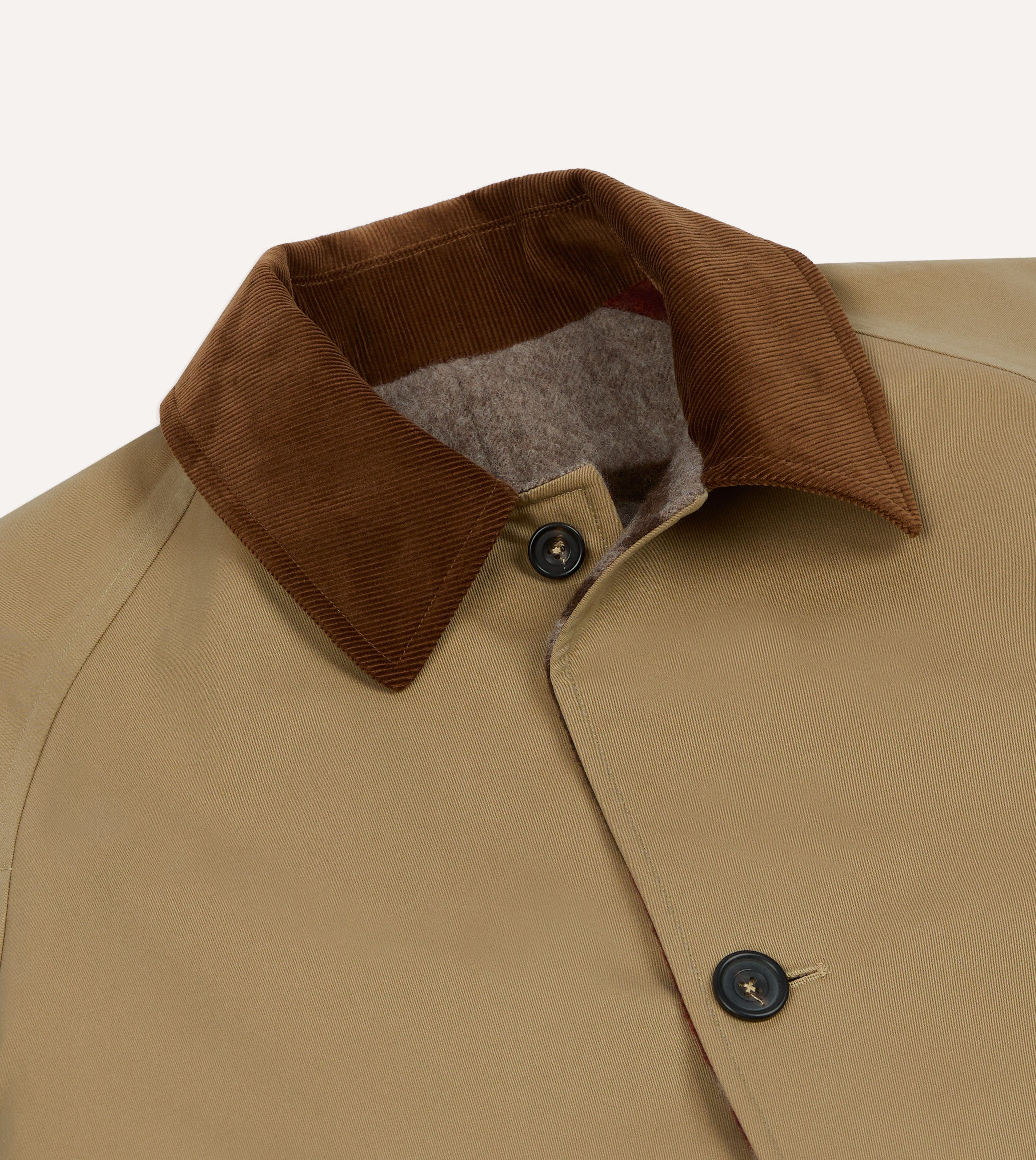 Reversible Cotton–Blanket Raglan Mac - Image 4