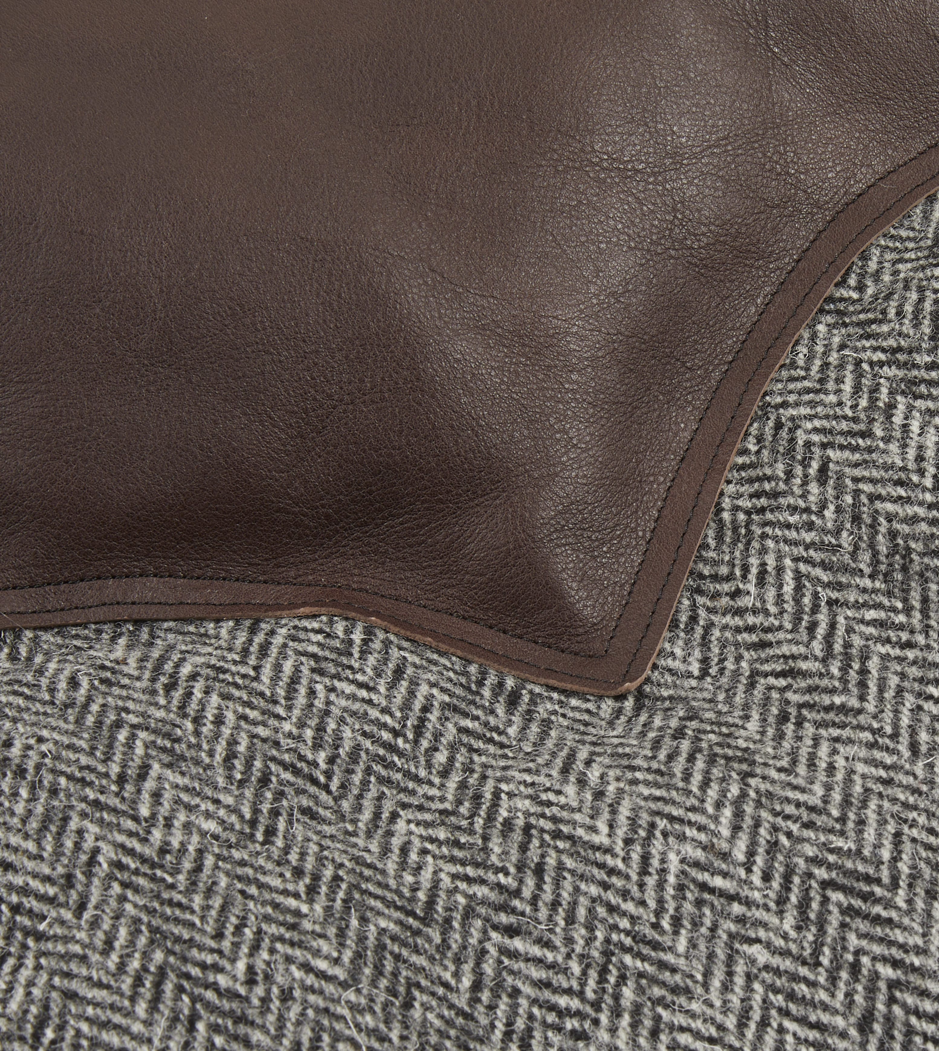 Rocky Mountain Featherbed for Drake's Herringbone Harris Tweed Leather Christy Down Vest - Image 4