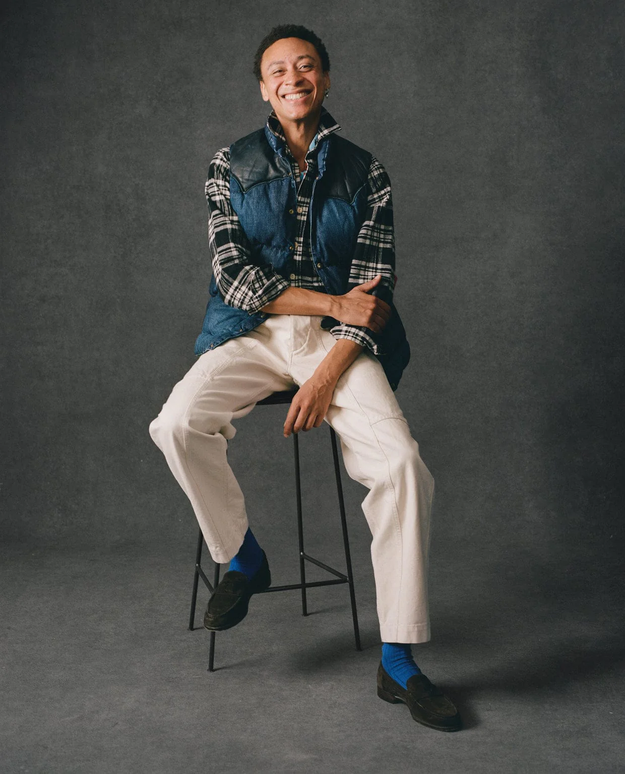 Rocky Mountain Featherbed for Drake's Indigo Denim Christy Down Vest - Image 10