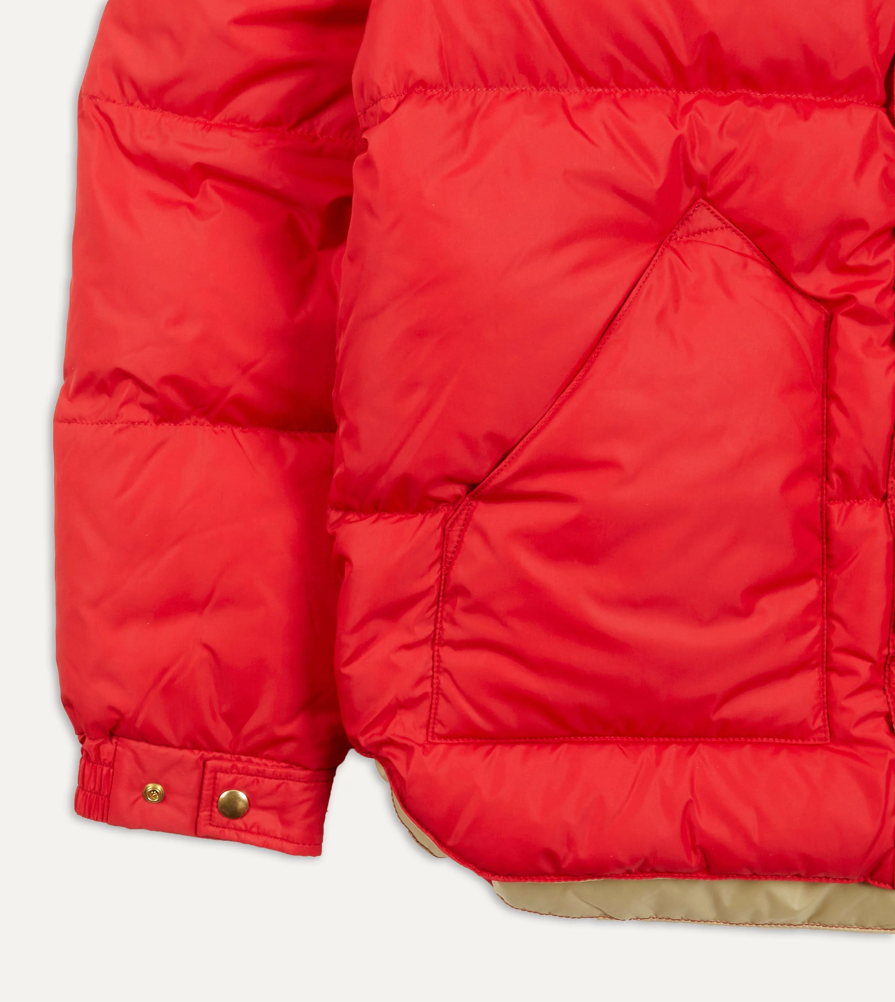 Rocky Mountain Featherbed for Drake's Red Nylon Leather Christy Down Jacket - Image 5