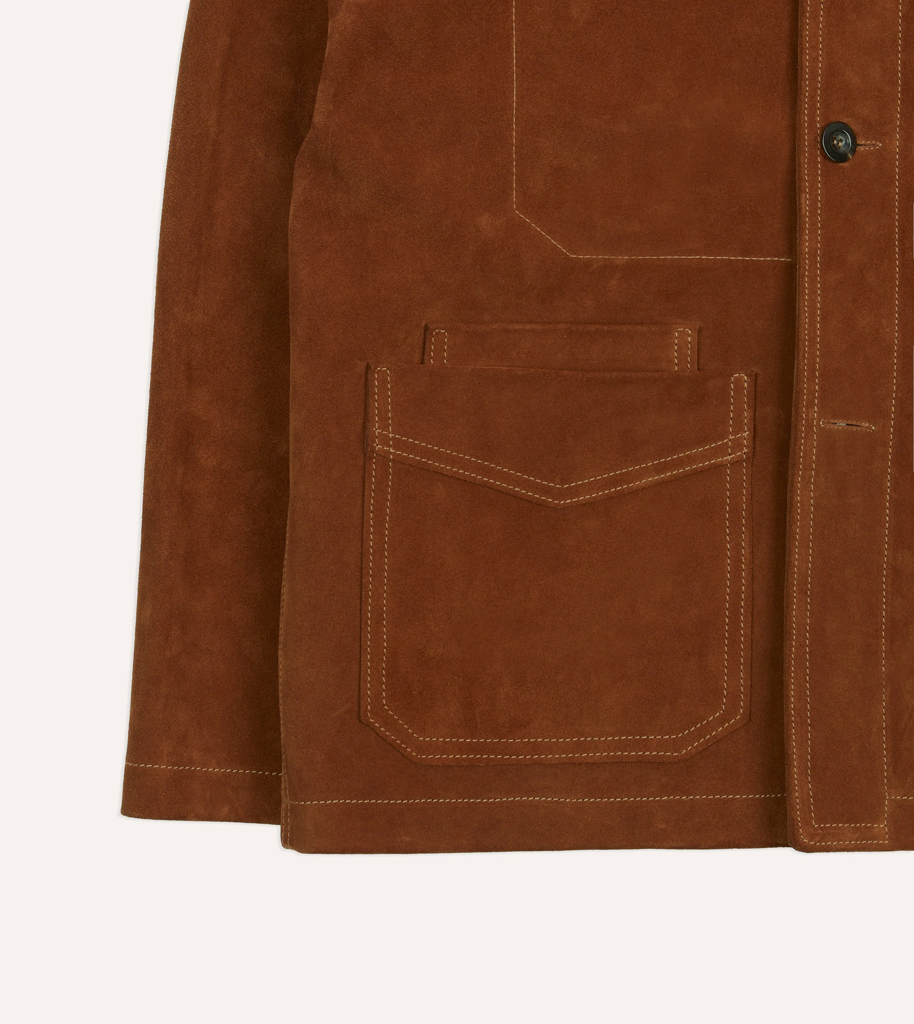 Rust Heavyweight Suede Five-Pocket Chore Jacket - Image 6