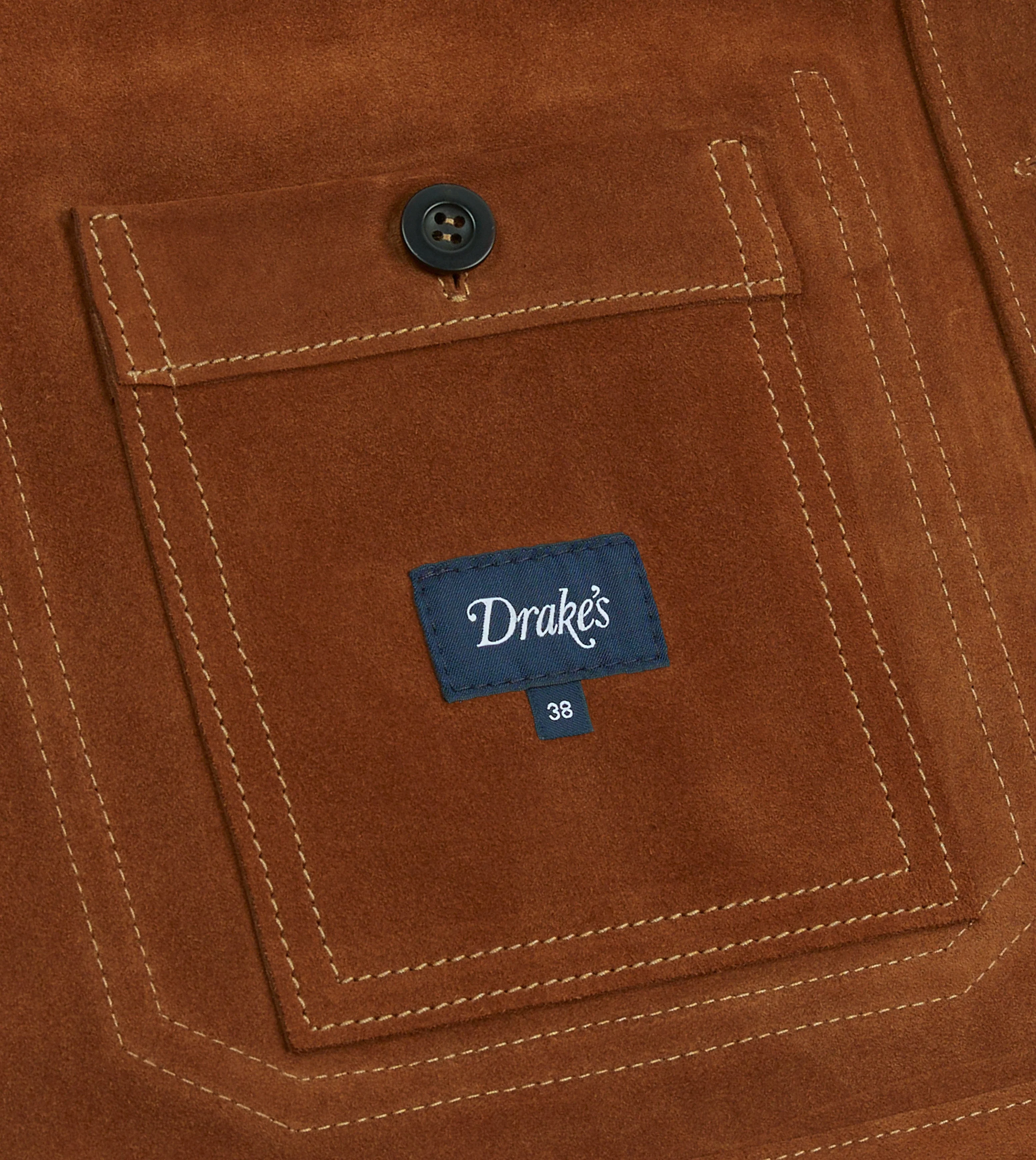 Rust Heavyweight Suede Five-Pocket Chore Jacket - Image 7