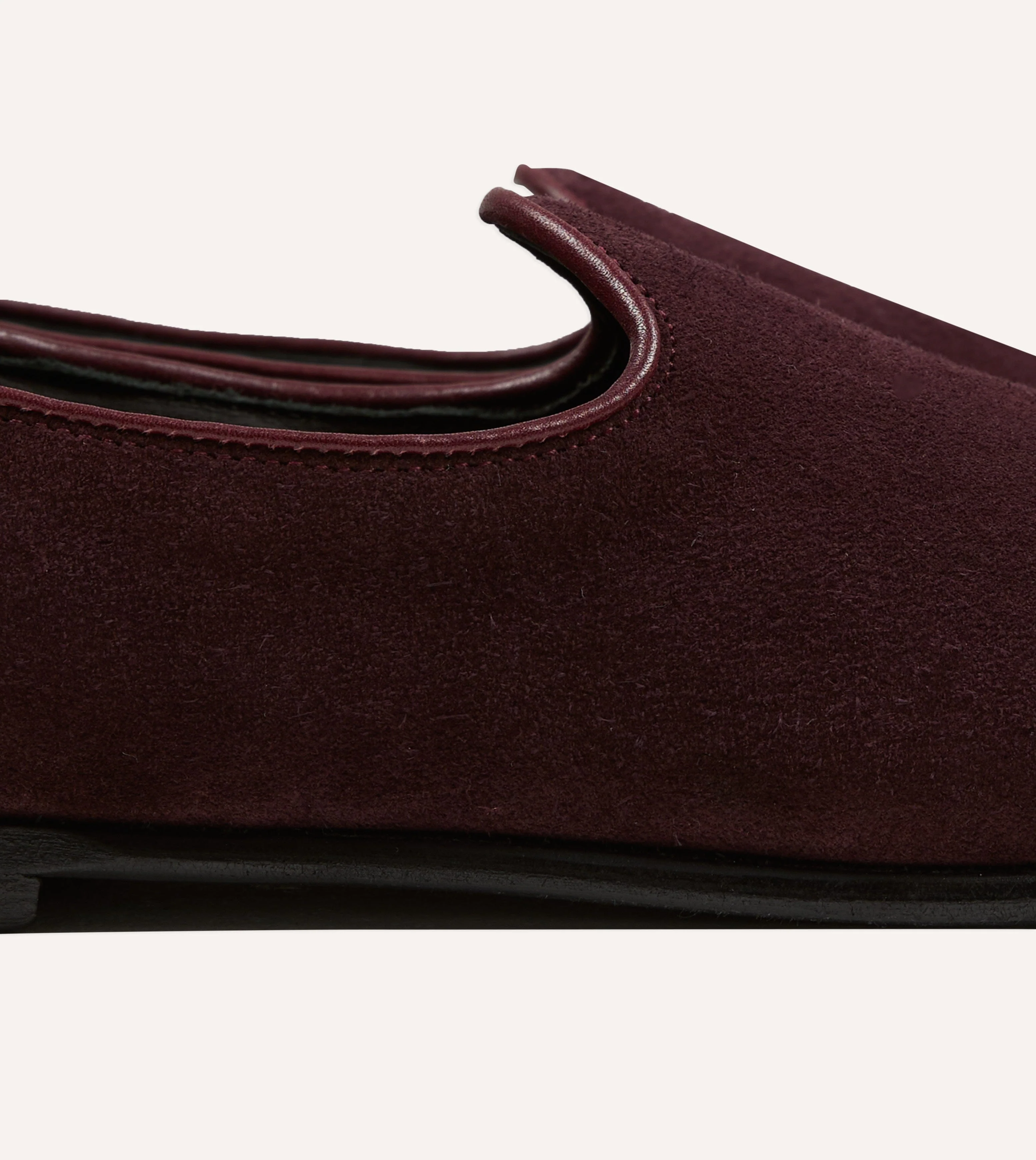 Sabah for Drake's Burgundy Suede Bolo Shoe - Image 3