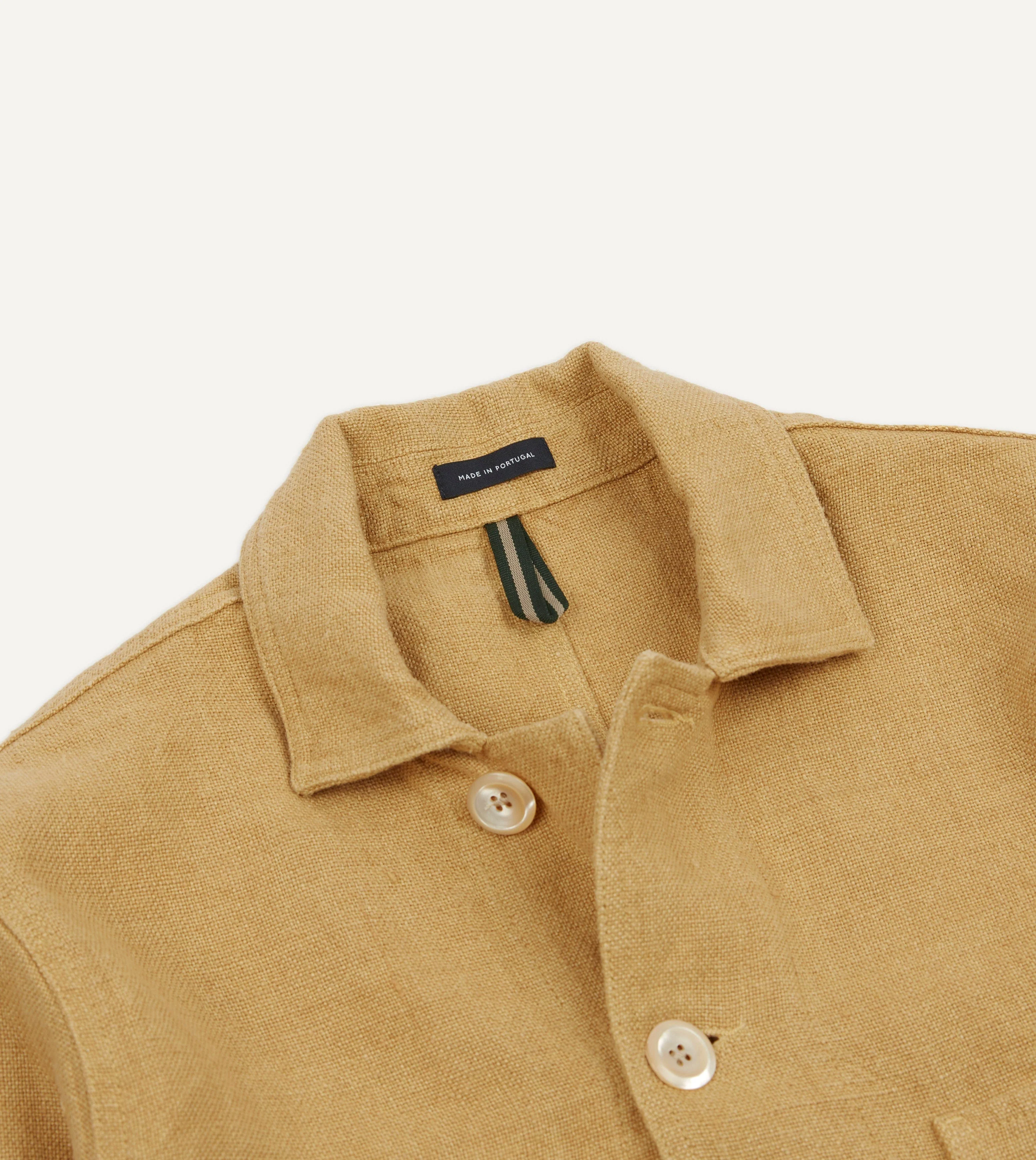 Sand Linen Five-Pocket Chore Jacket - Image 3