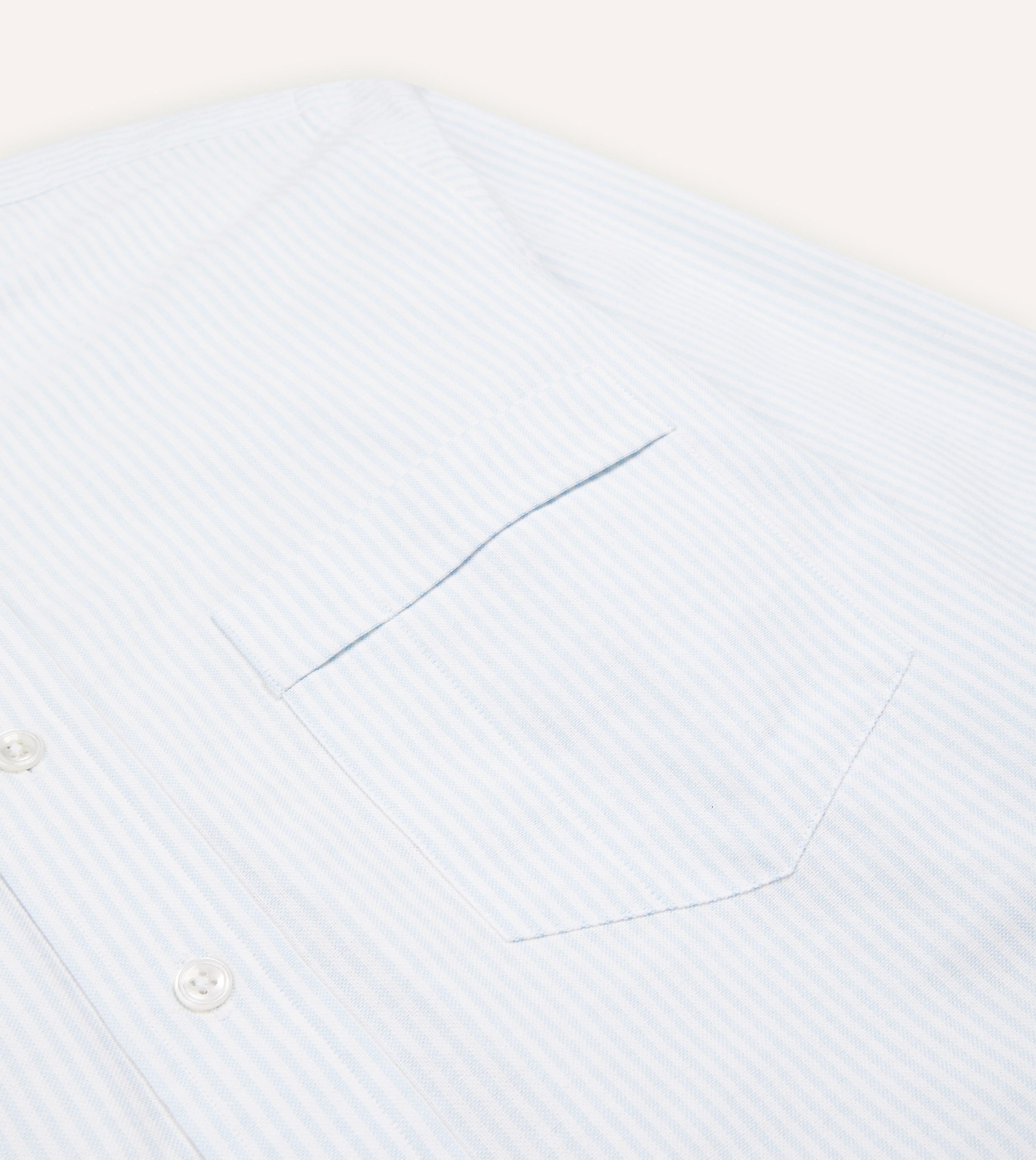 Sky Ticking Stripe Cotton Oxford Cloth Button-Down Shirt - Image 4