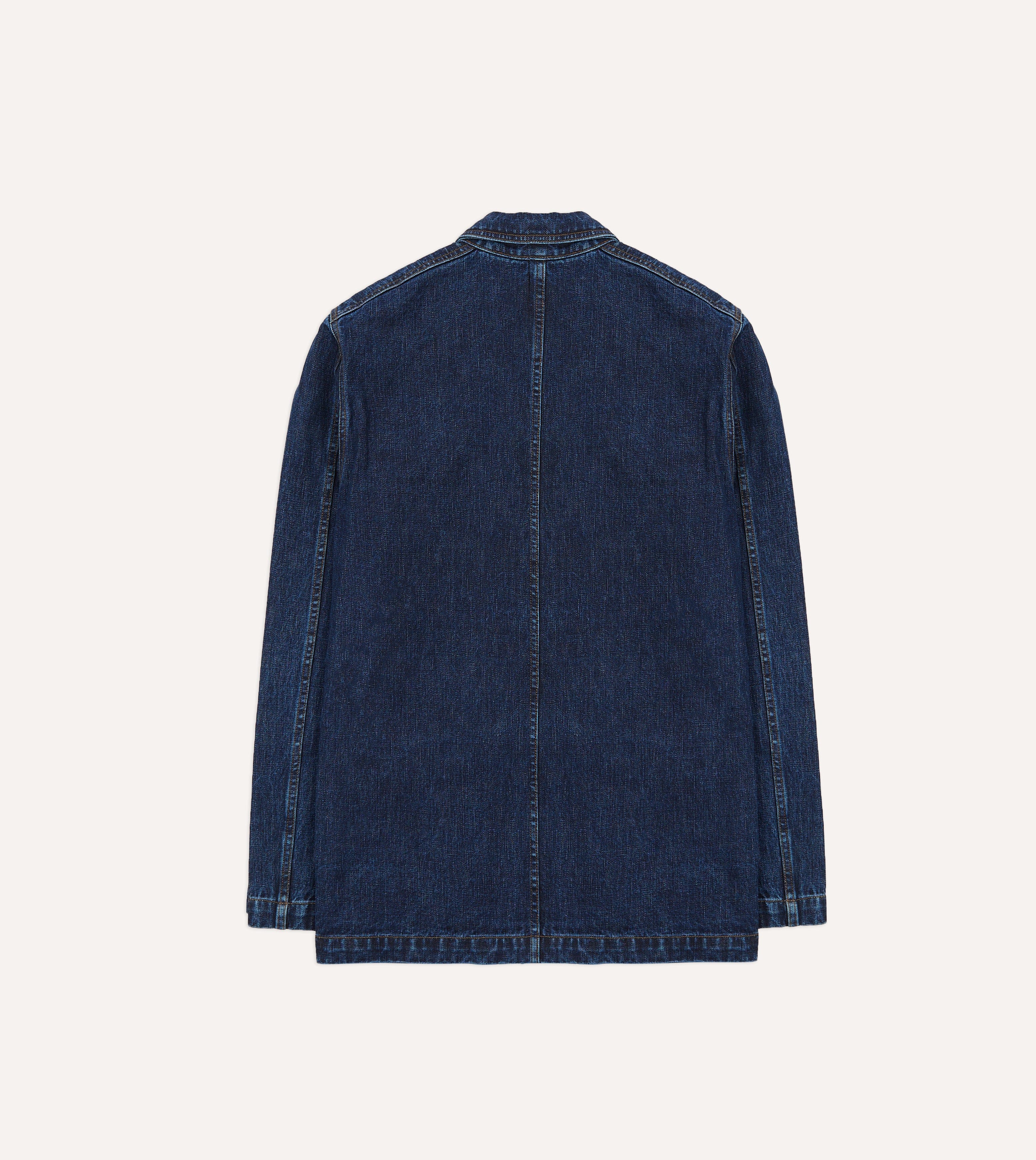 Stone Wash Selvedge Denim Five-Pocket Chore Jacket - Image 9