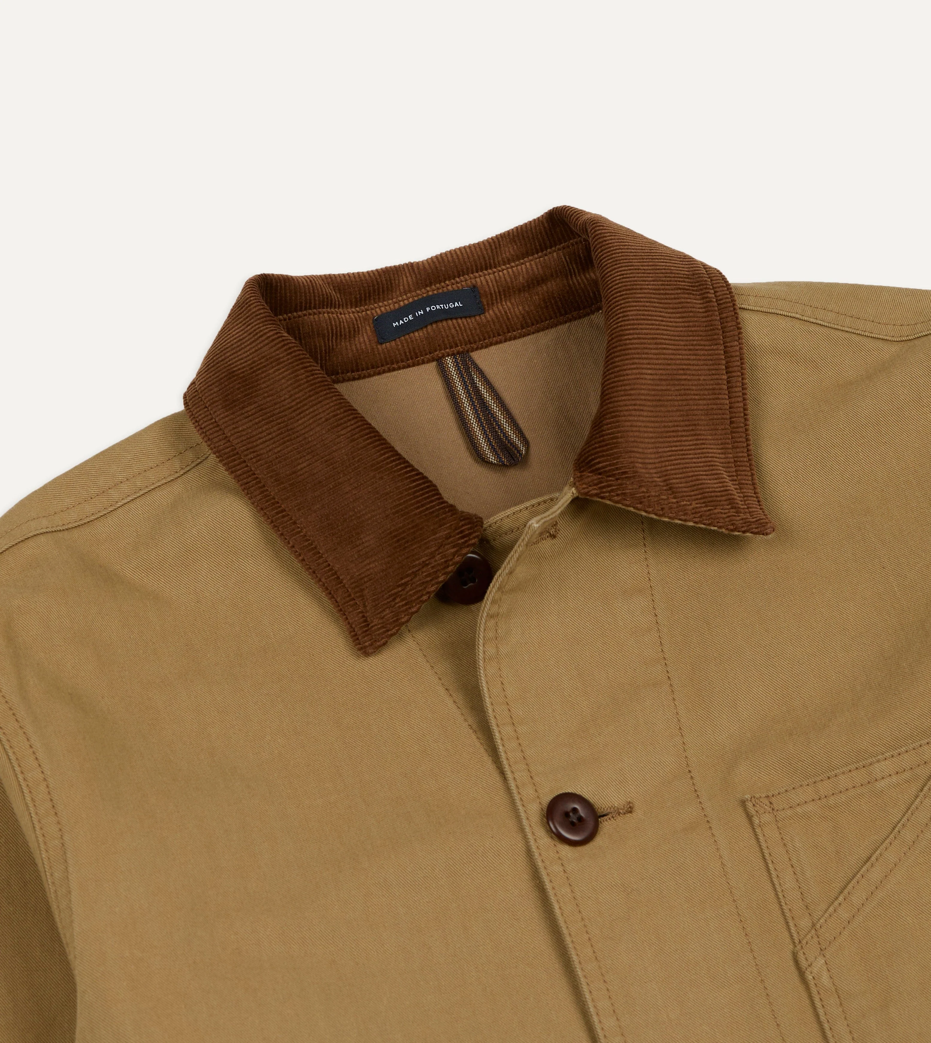 Tan Cotton Twill Fatigue Jacket - Image 3