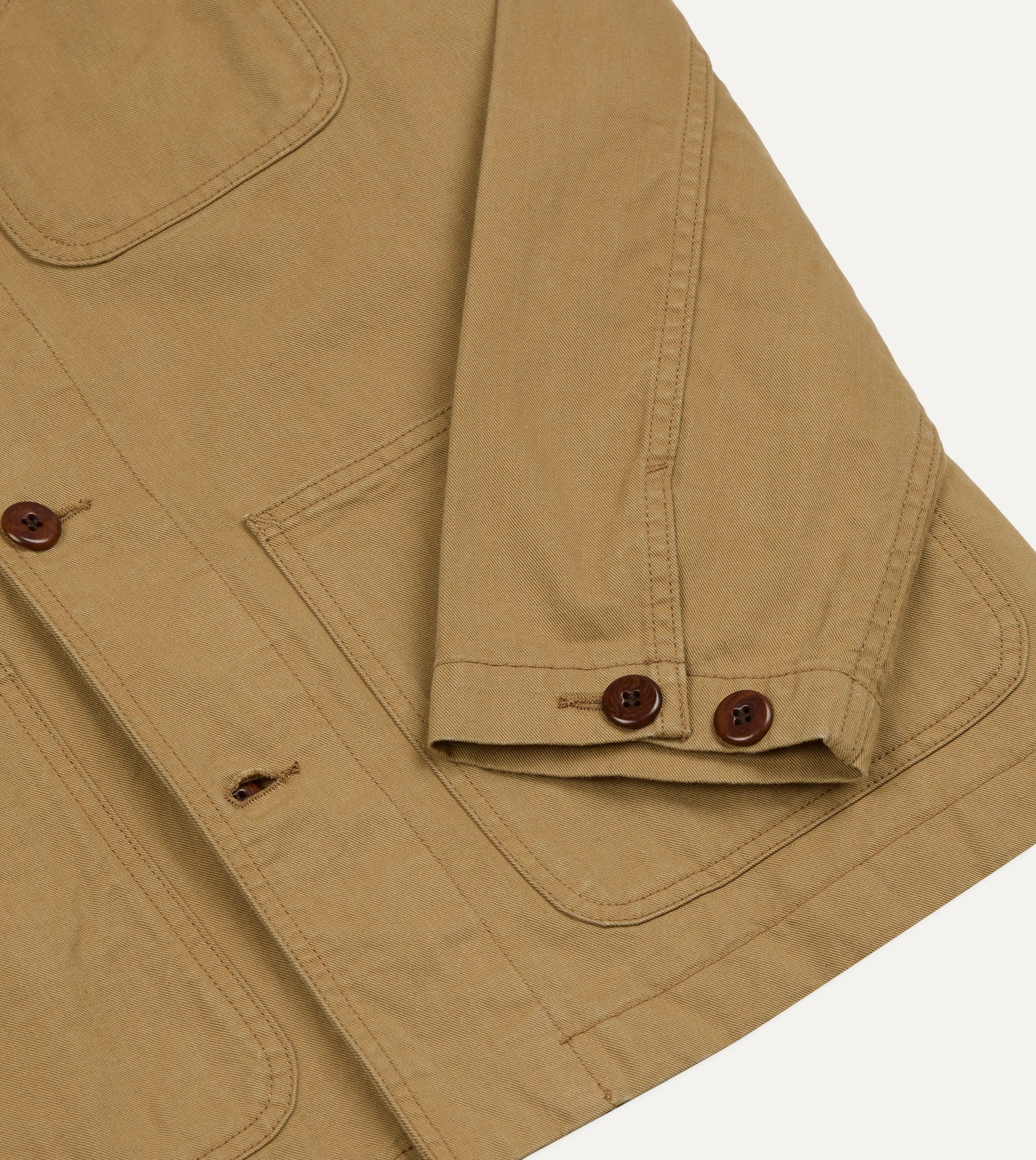 Tan Cotton Twill Fatigue Jacket - Image 5