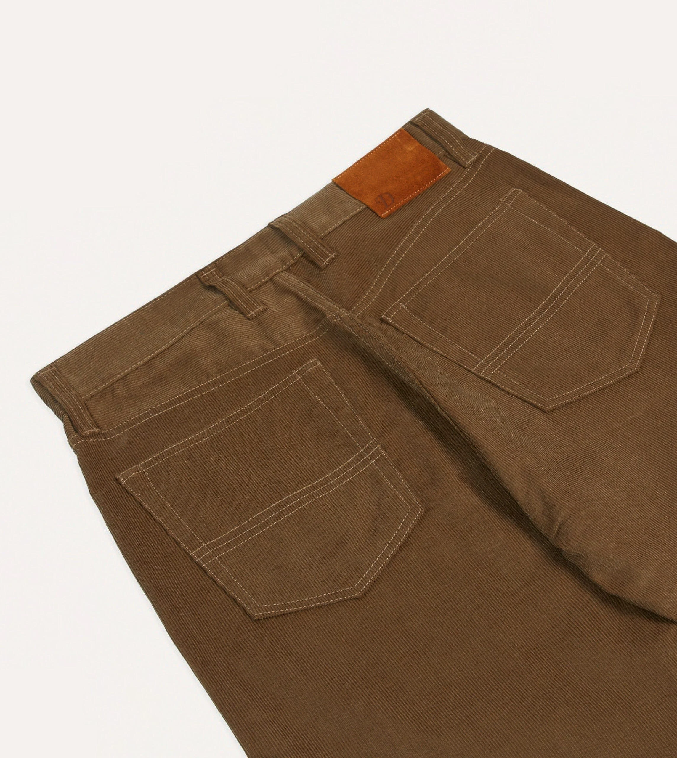 Tan Japanese Selvedge Needlecord Five-Pocket Trousers - Image 5