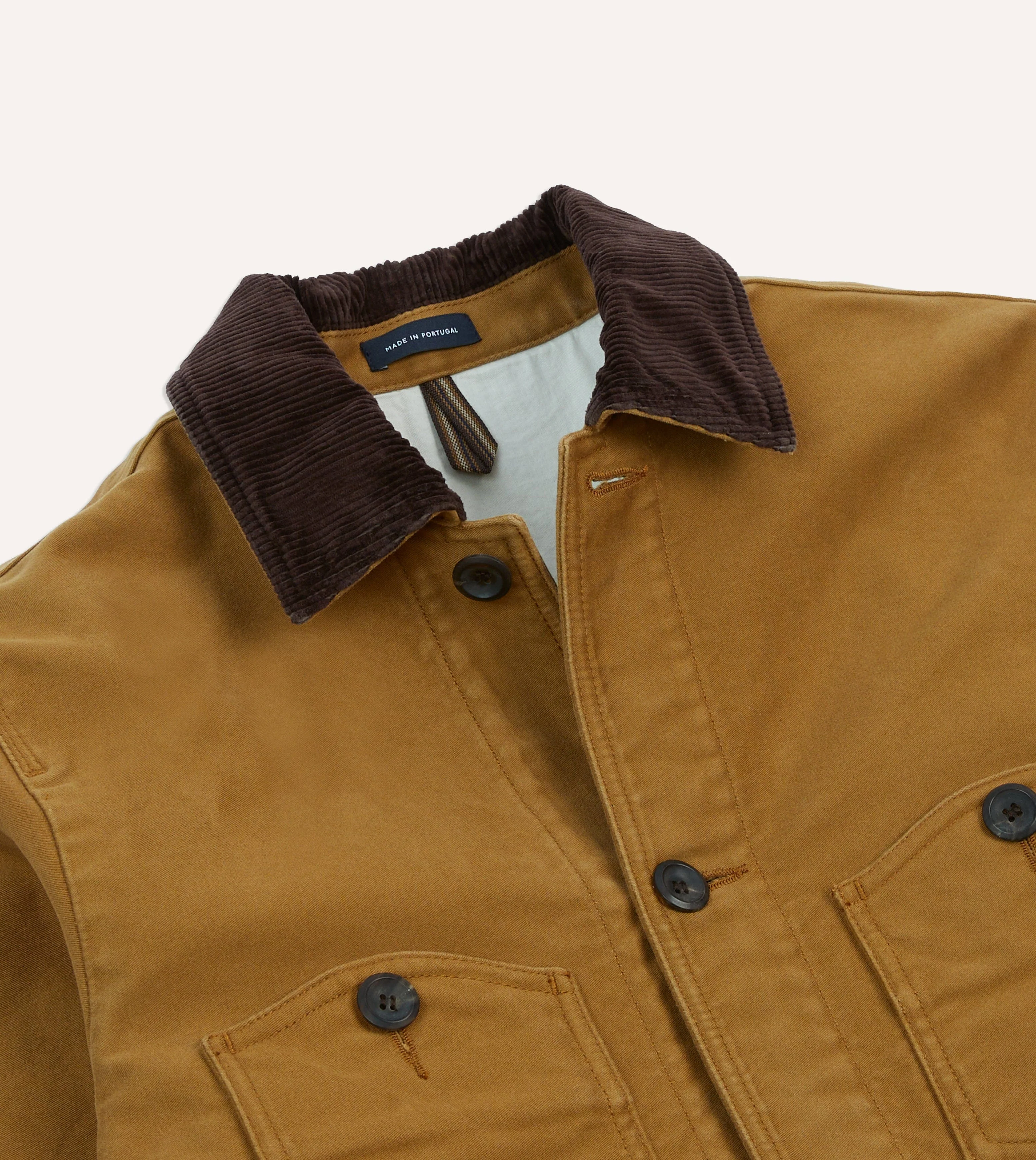 Tobacco Cotton Four-Pocket Chore Jacket - Image 3