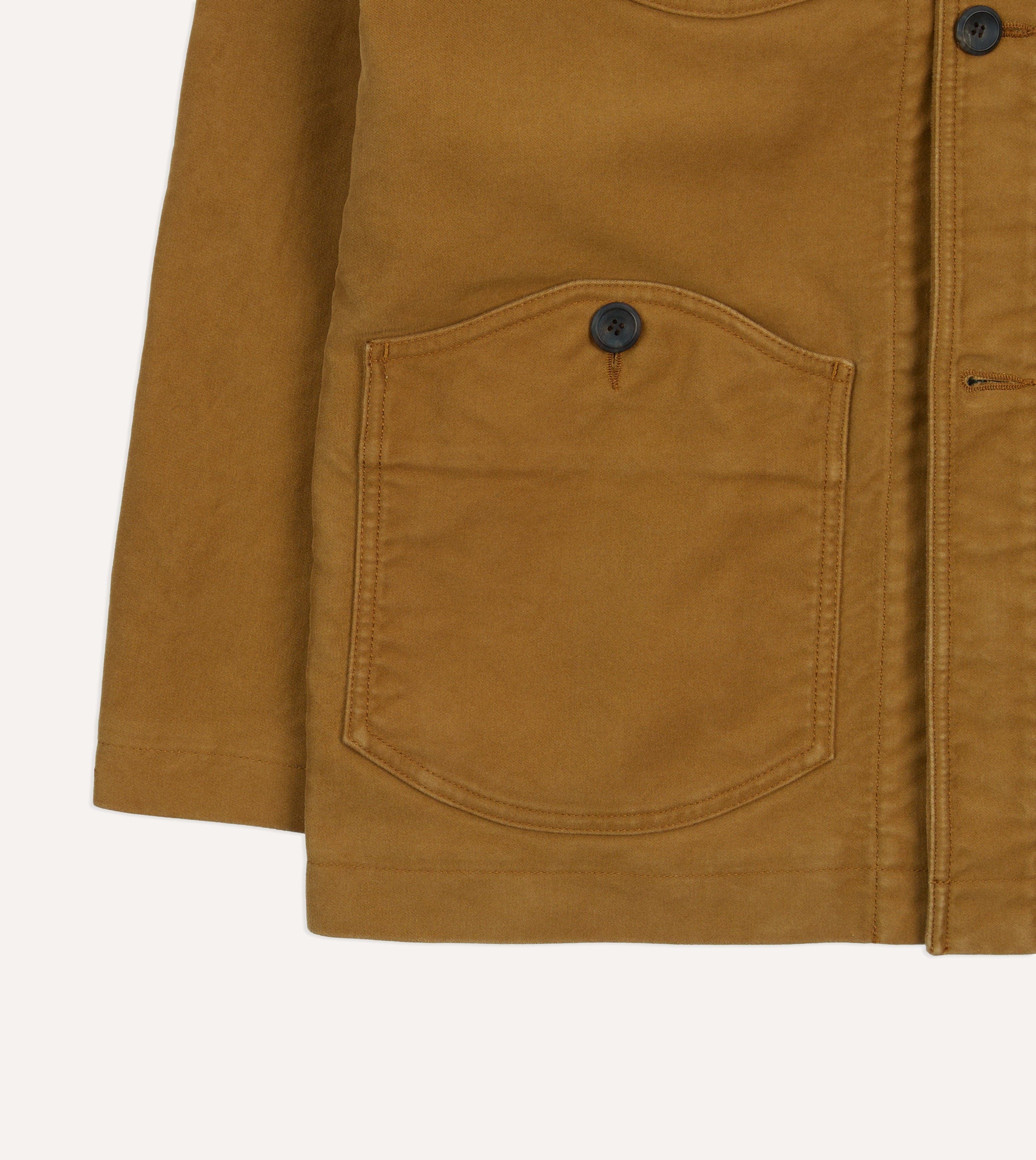 Tobacco Cotton Four-Pocket Chore Jacket - Image 6