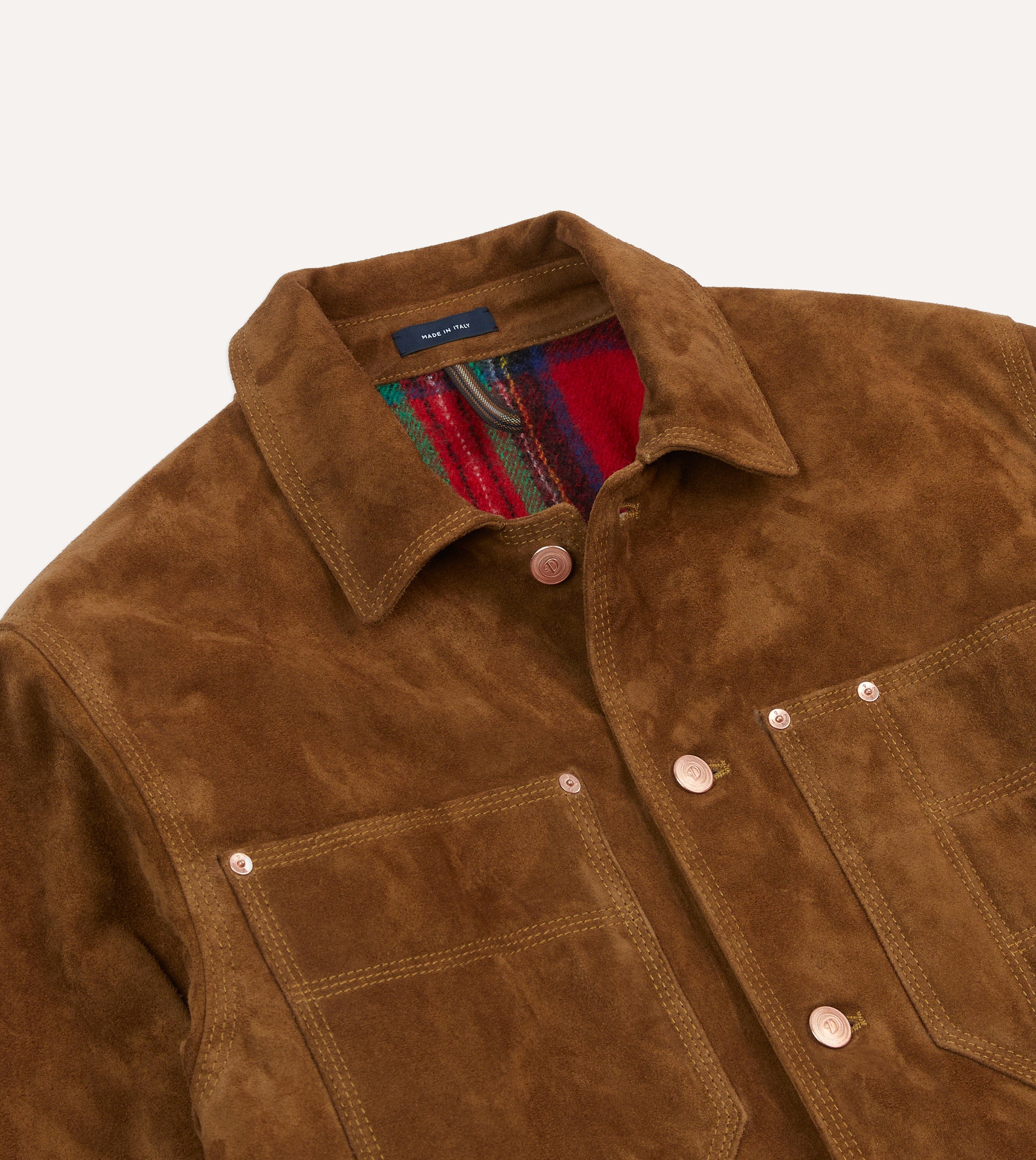 Tobacco Suede Blanket Lined Welder Jacket - Image 3