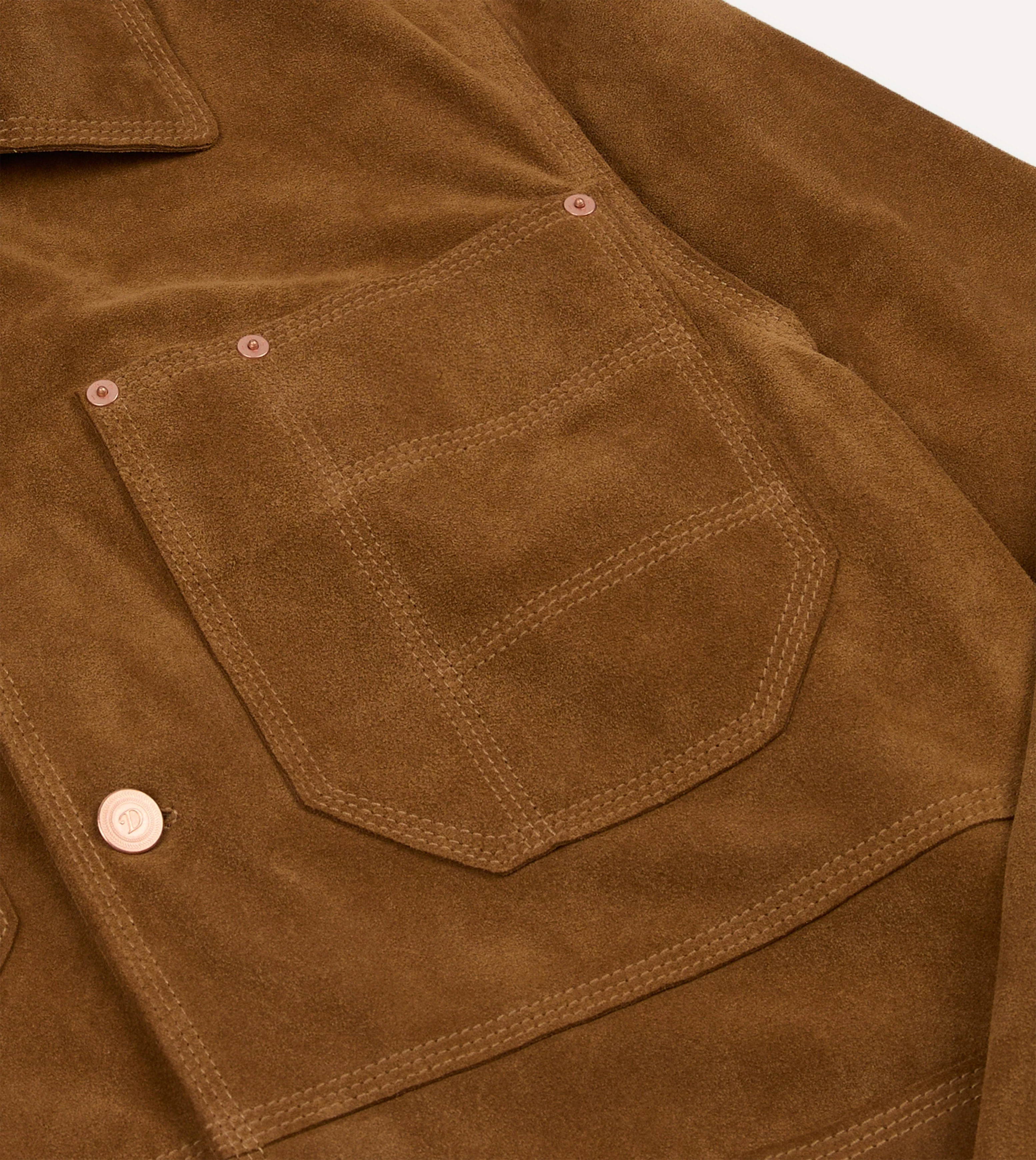 Tobacco Suede Welder Jacket - Image 4