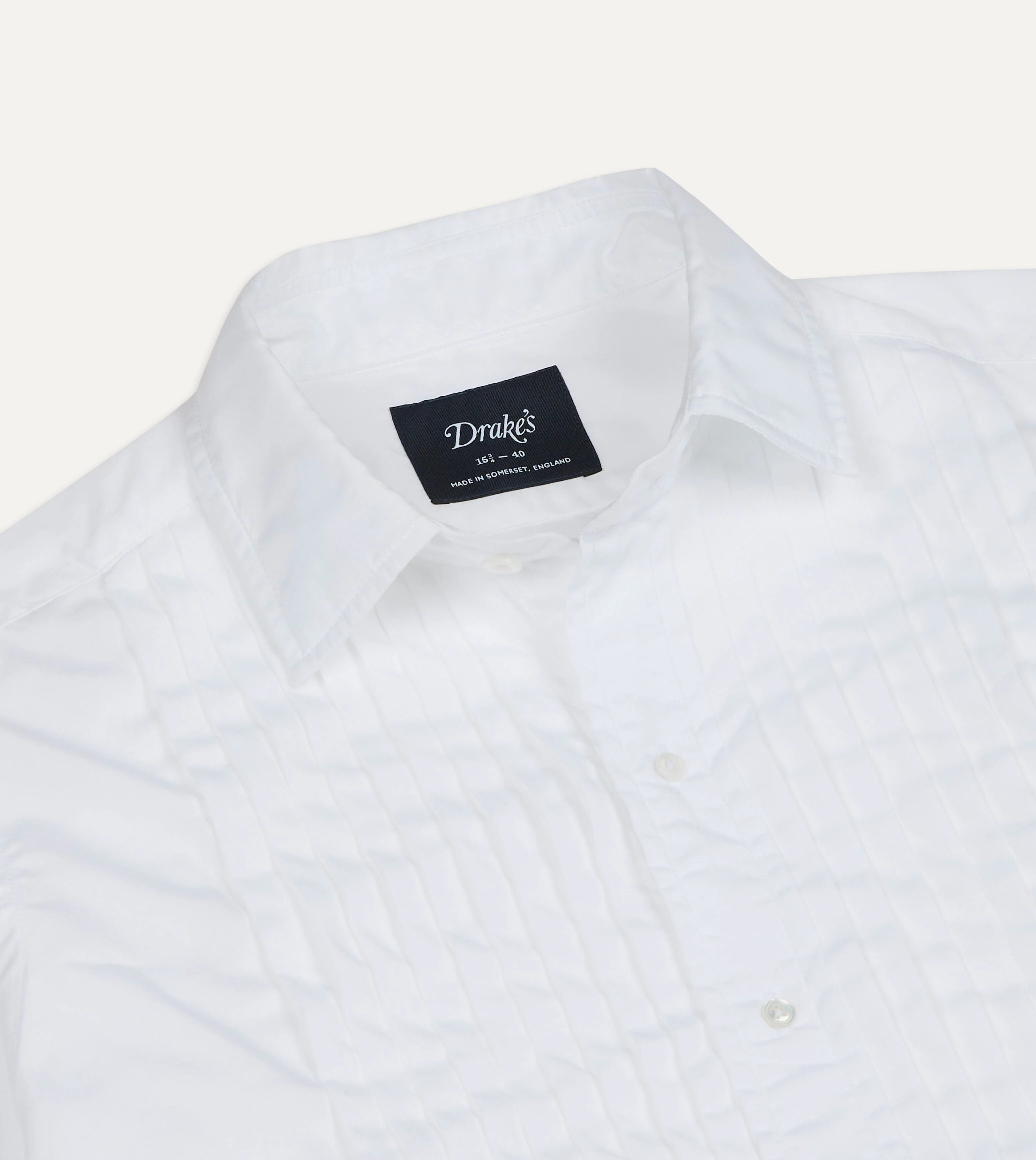 White Cotton Pleated Bib Front Dinner Shirt - Image 3