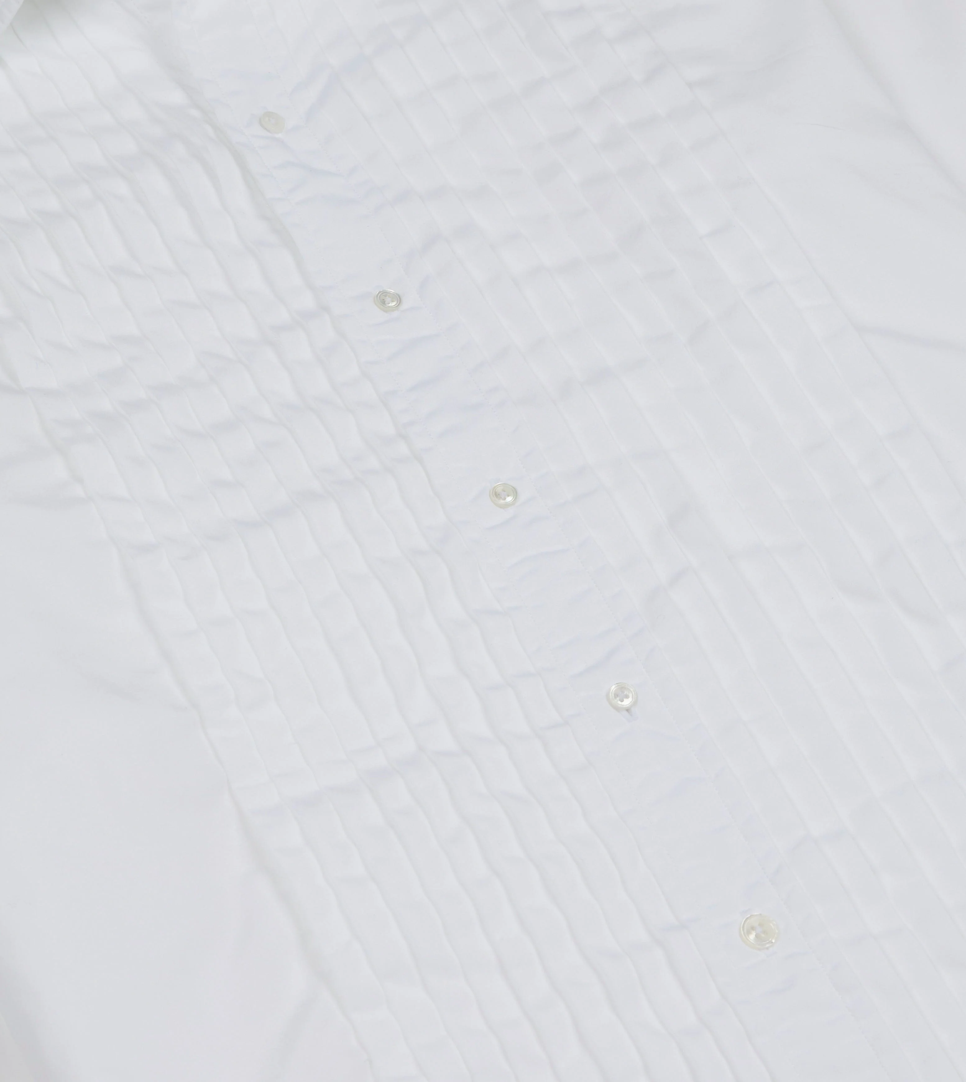 White Cotton Pleated Bib Front Dinner Shirt - Image 4