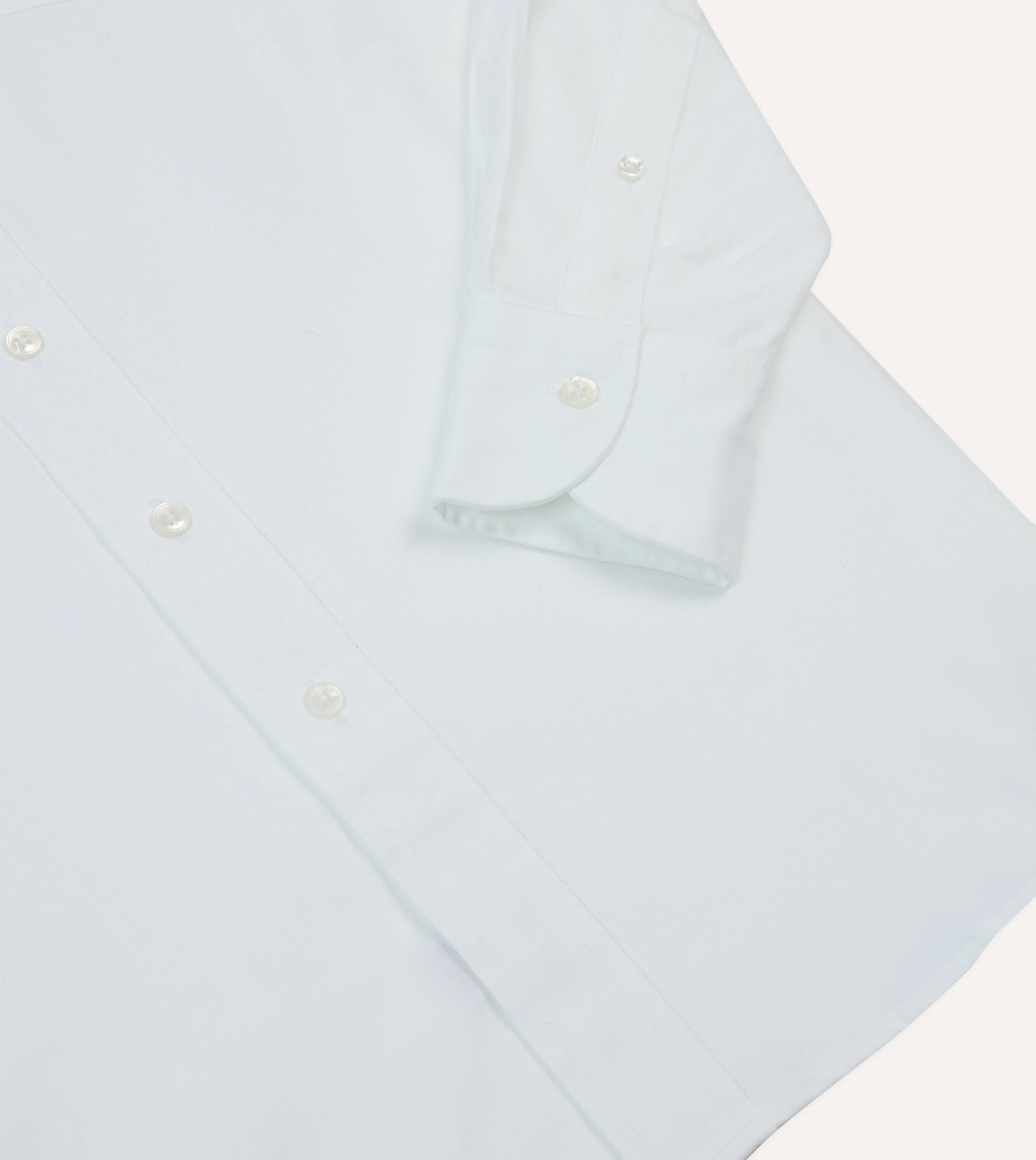 White Pinpoint Oxford Cotton Cloth Button-Down Shirt - Image 5