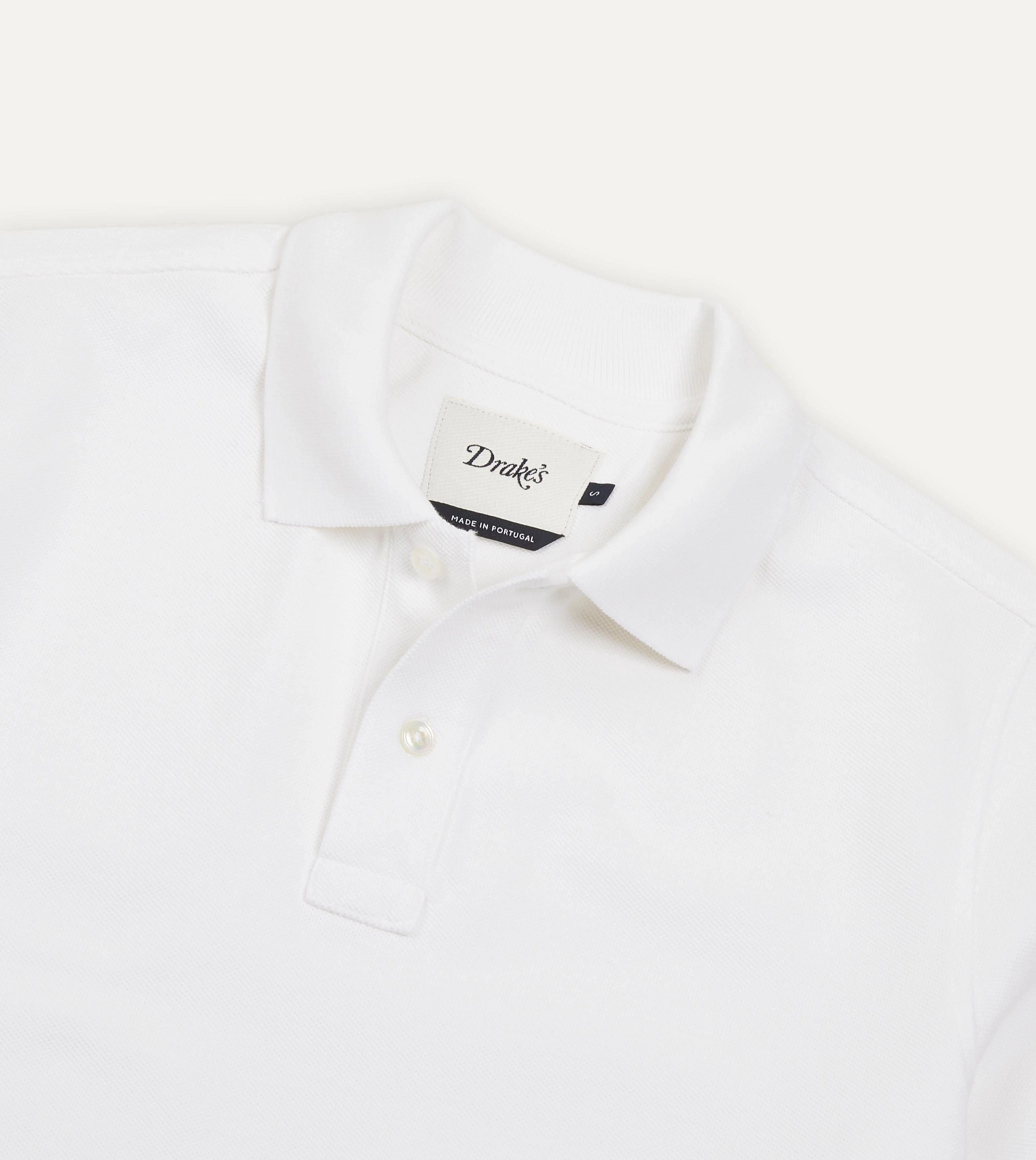 White Piqué Cotton Polo Shirt - Image 3