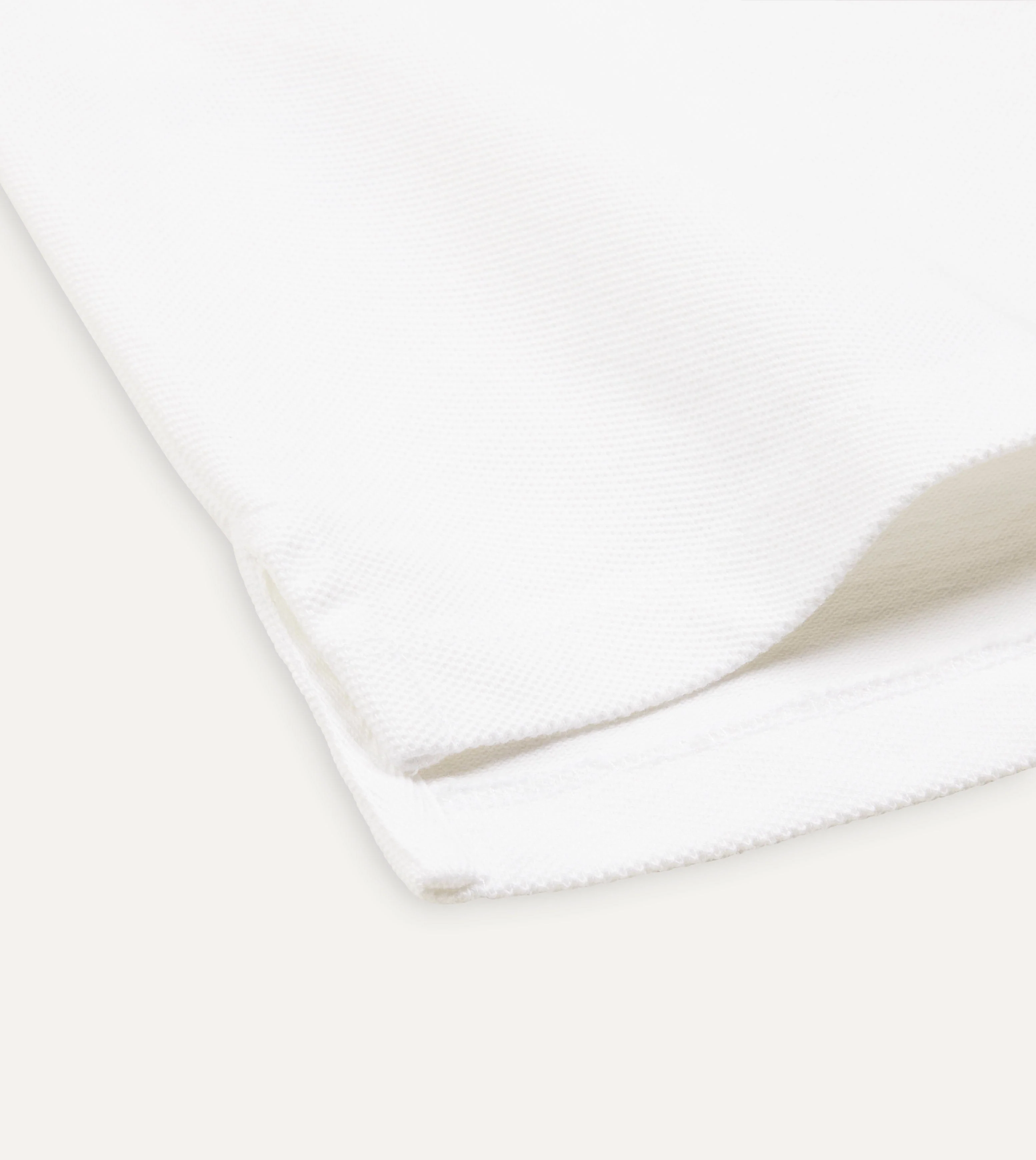 White Piqué Cotton Polo Shirt - Image 5